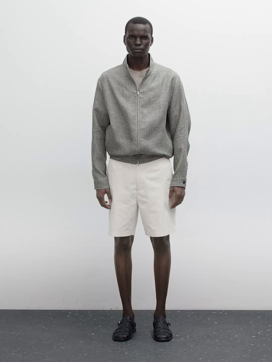 Jogger-fit poplin Bermuda shorts