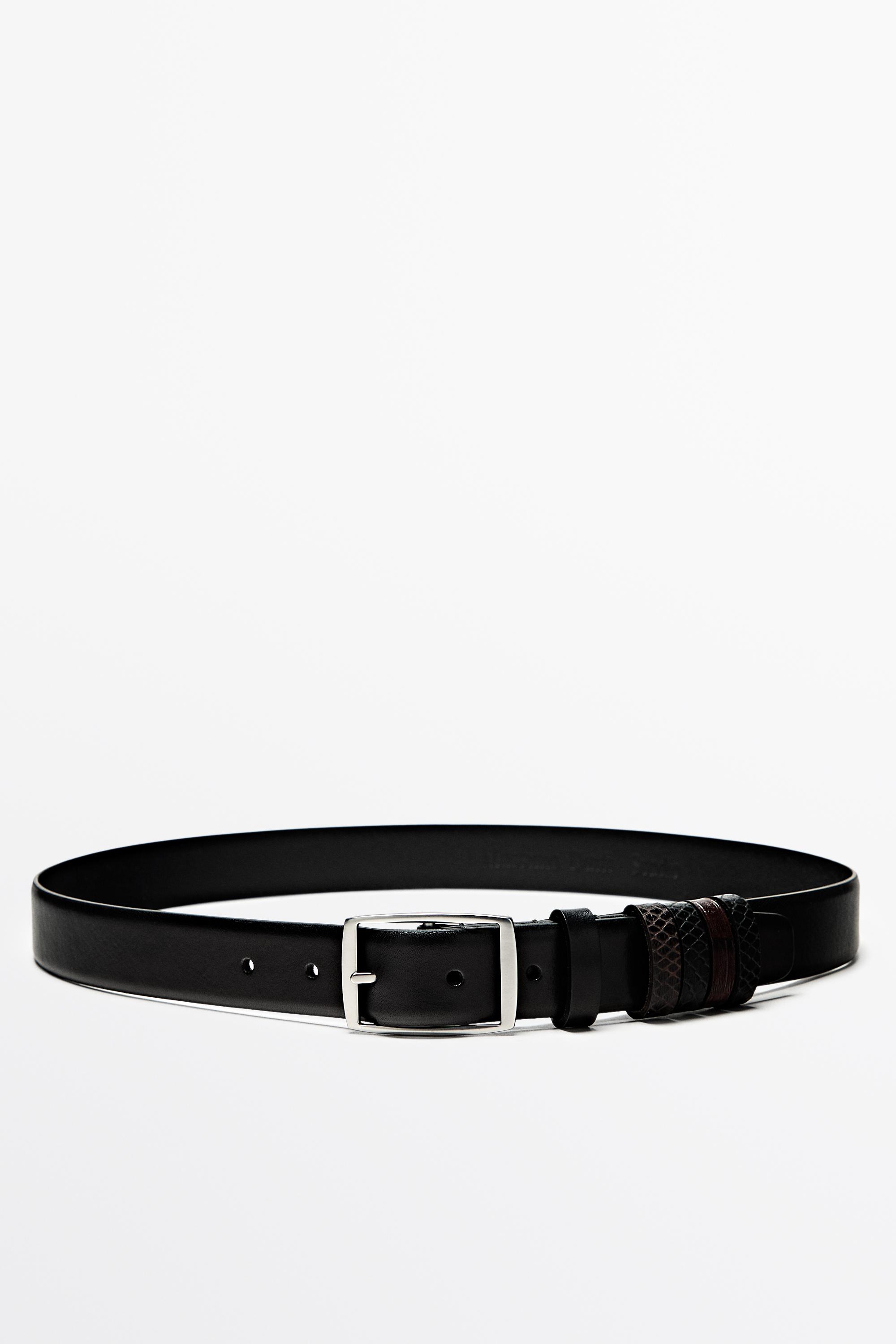 Leather belt with 5 loops - STUDIO