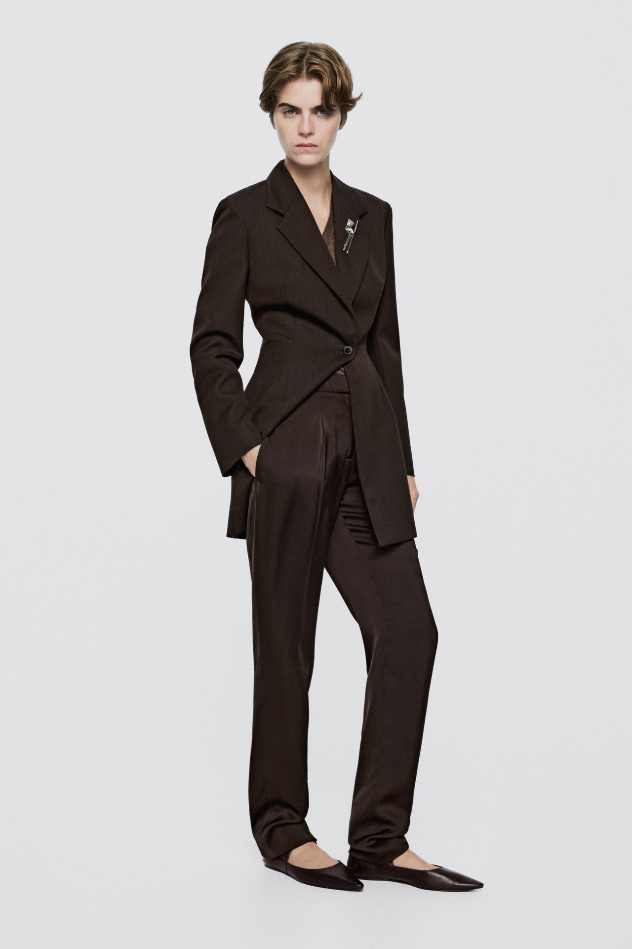 100% wool button detail blazer - LIMITED EDITION — BROWN
