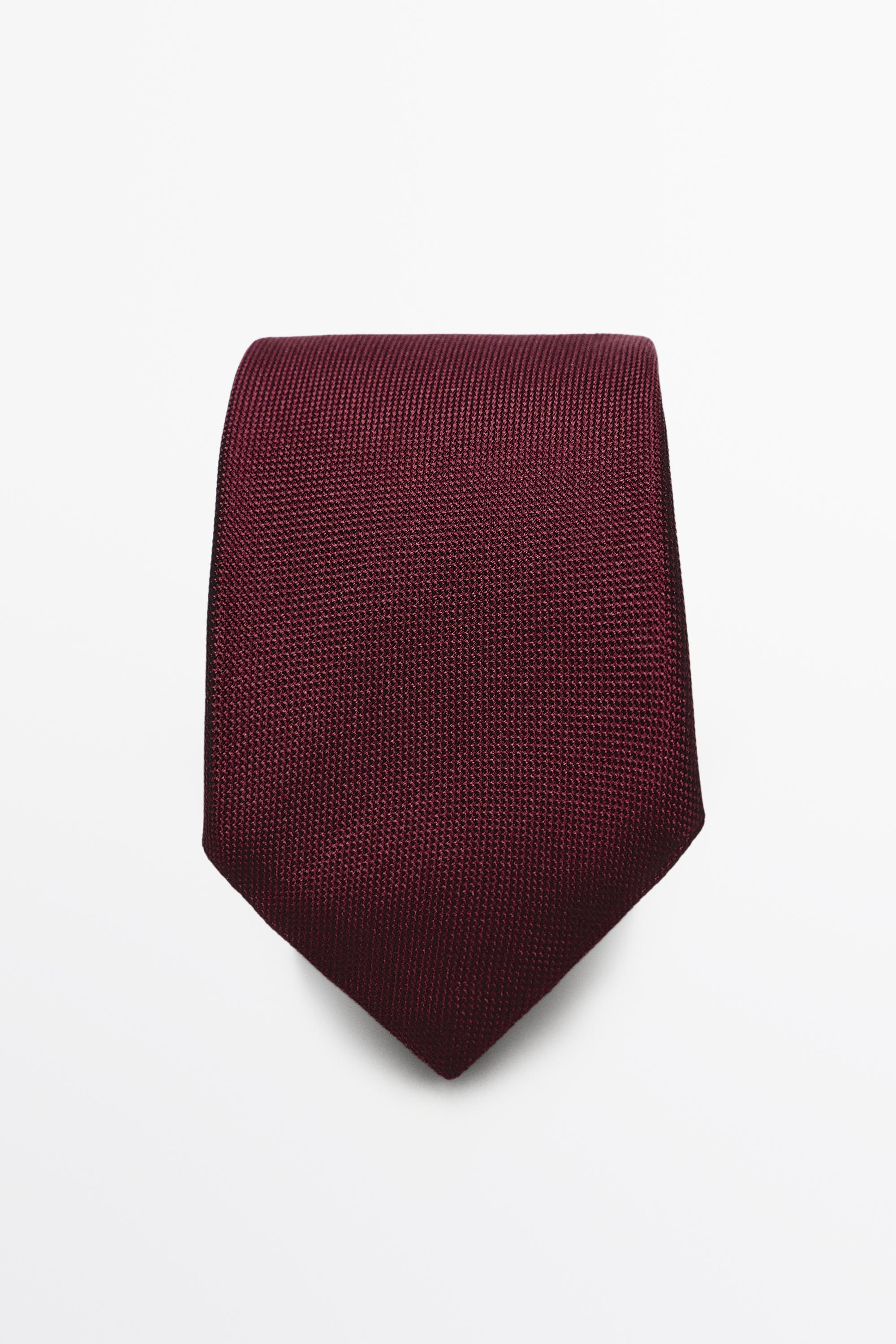 100% silk textured tie — MAROON