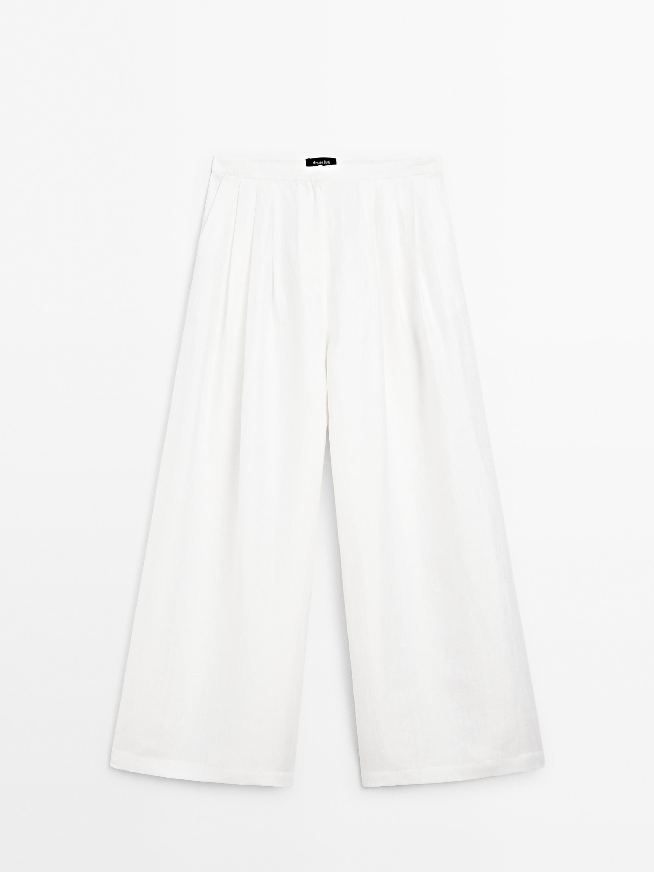 Pantalón ancho volume mestura liño