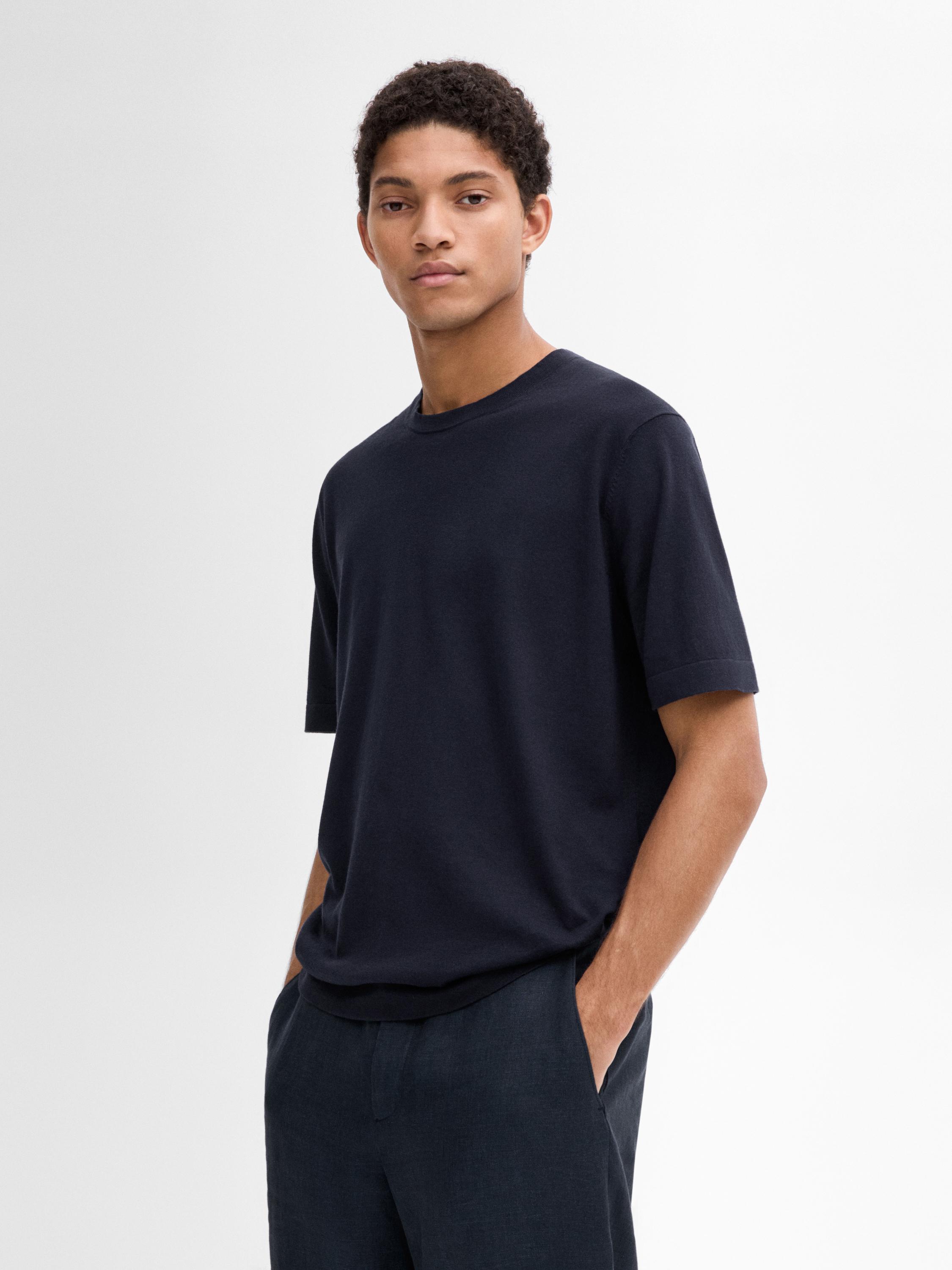 Jersey punto manga corta mezcla algodón