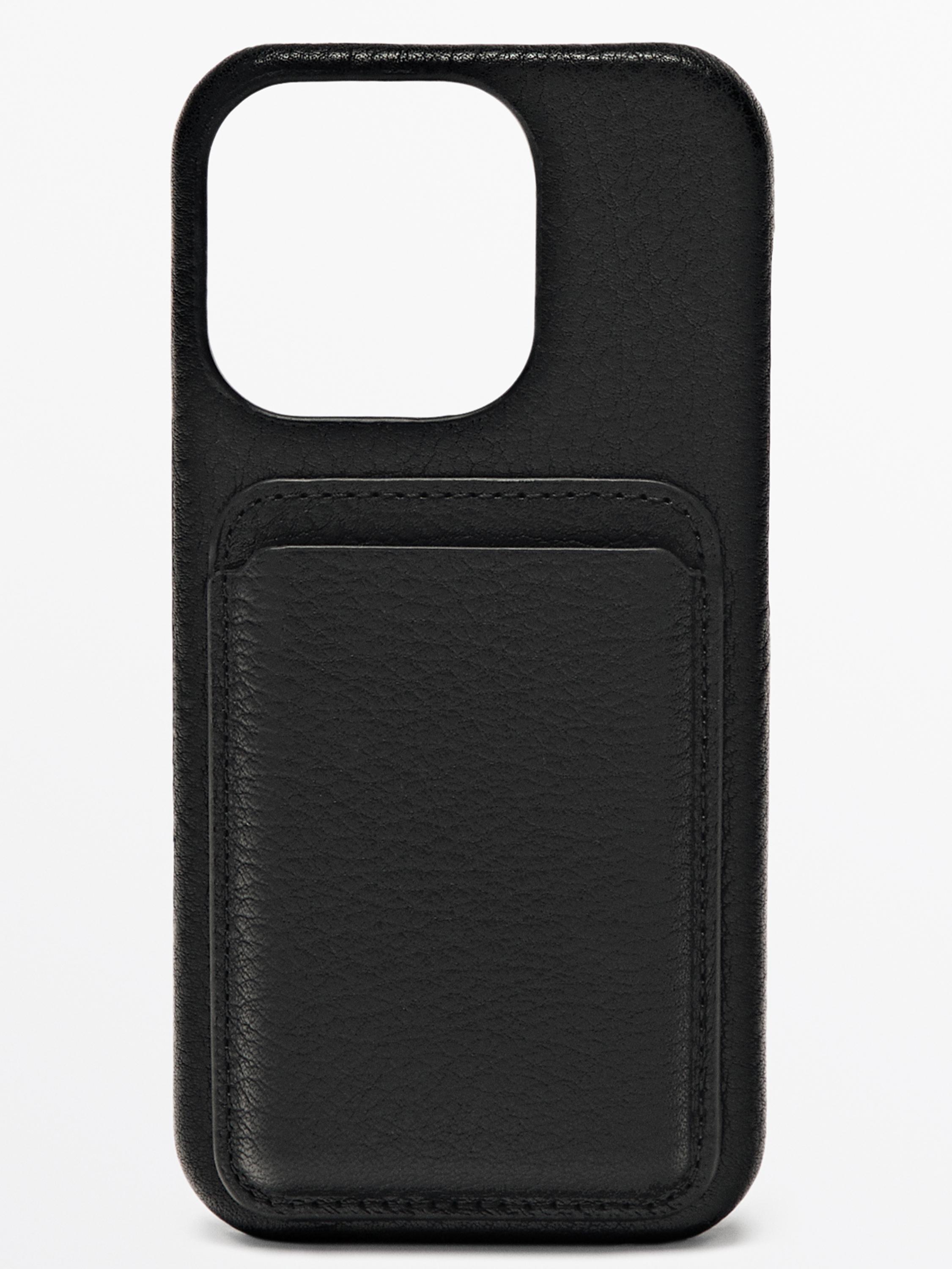 Nappa leather iPhone 16 Pro case — BLACK