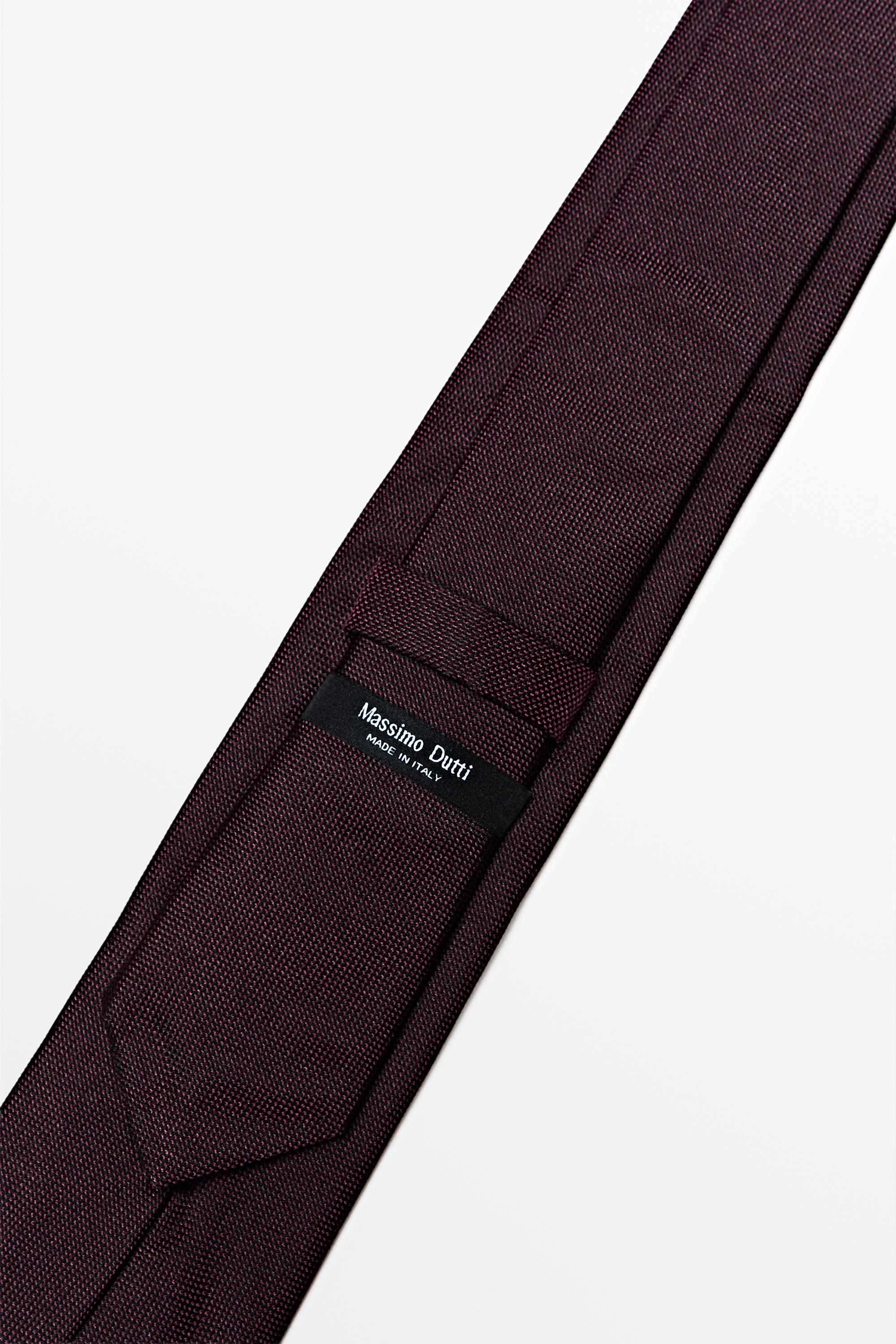 100% silk textured tie — BURGUNDY
