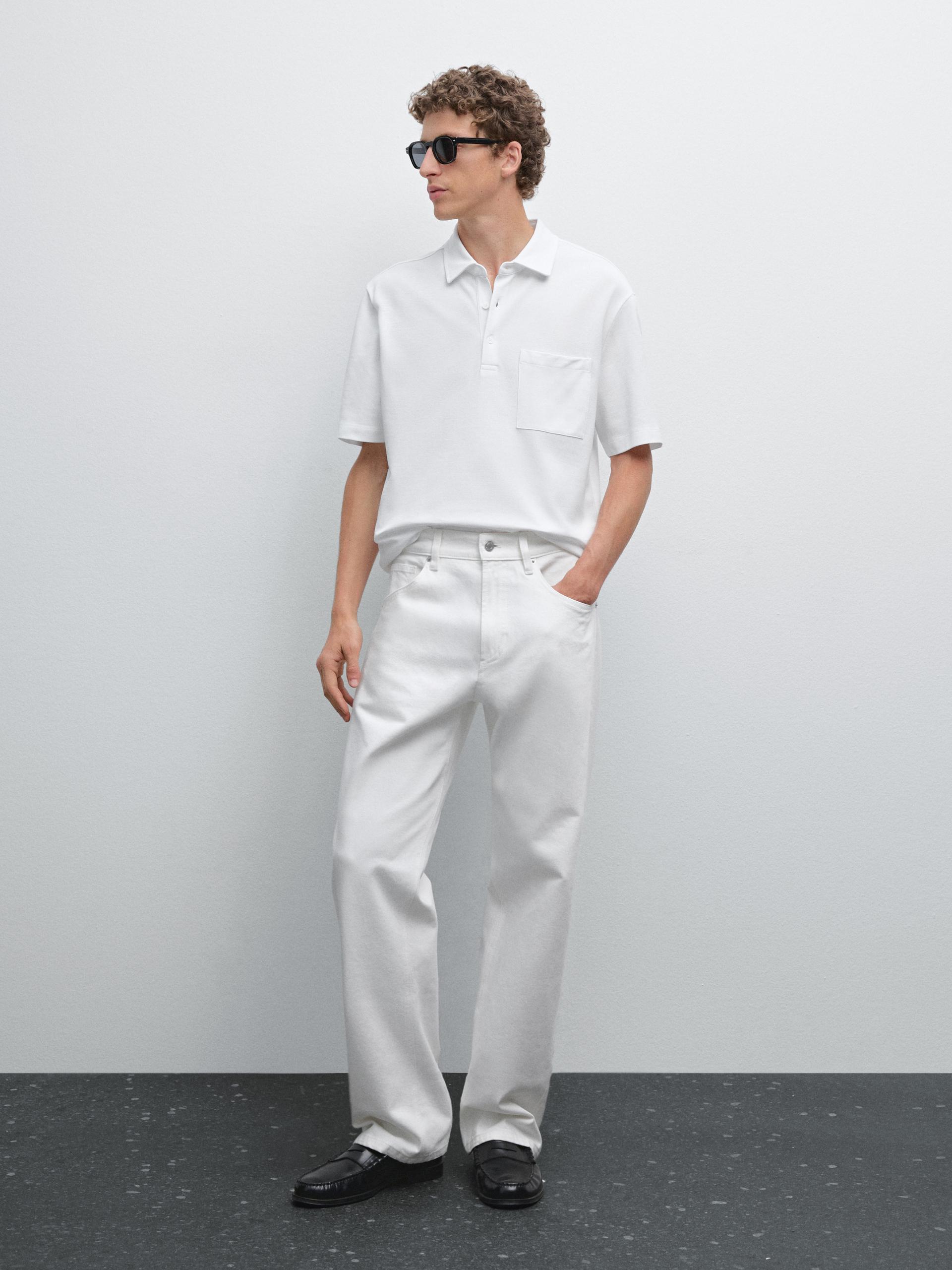 Polo Estructura Pique 100% Algodón - Crudo - Xl - Massimo Dutti - Hombre