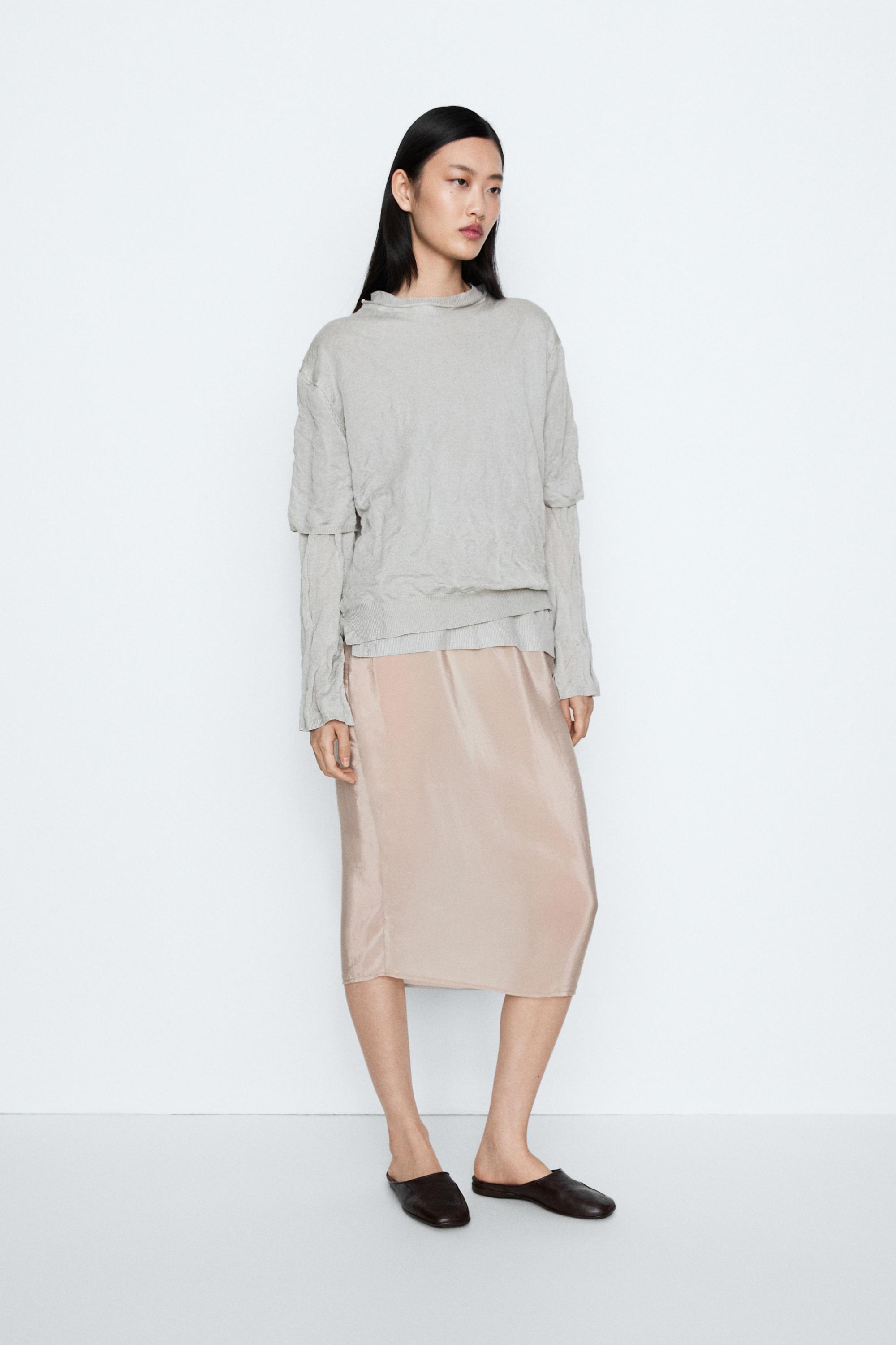 Short sleeve fine knit sweater - STUDIO — Silver