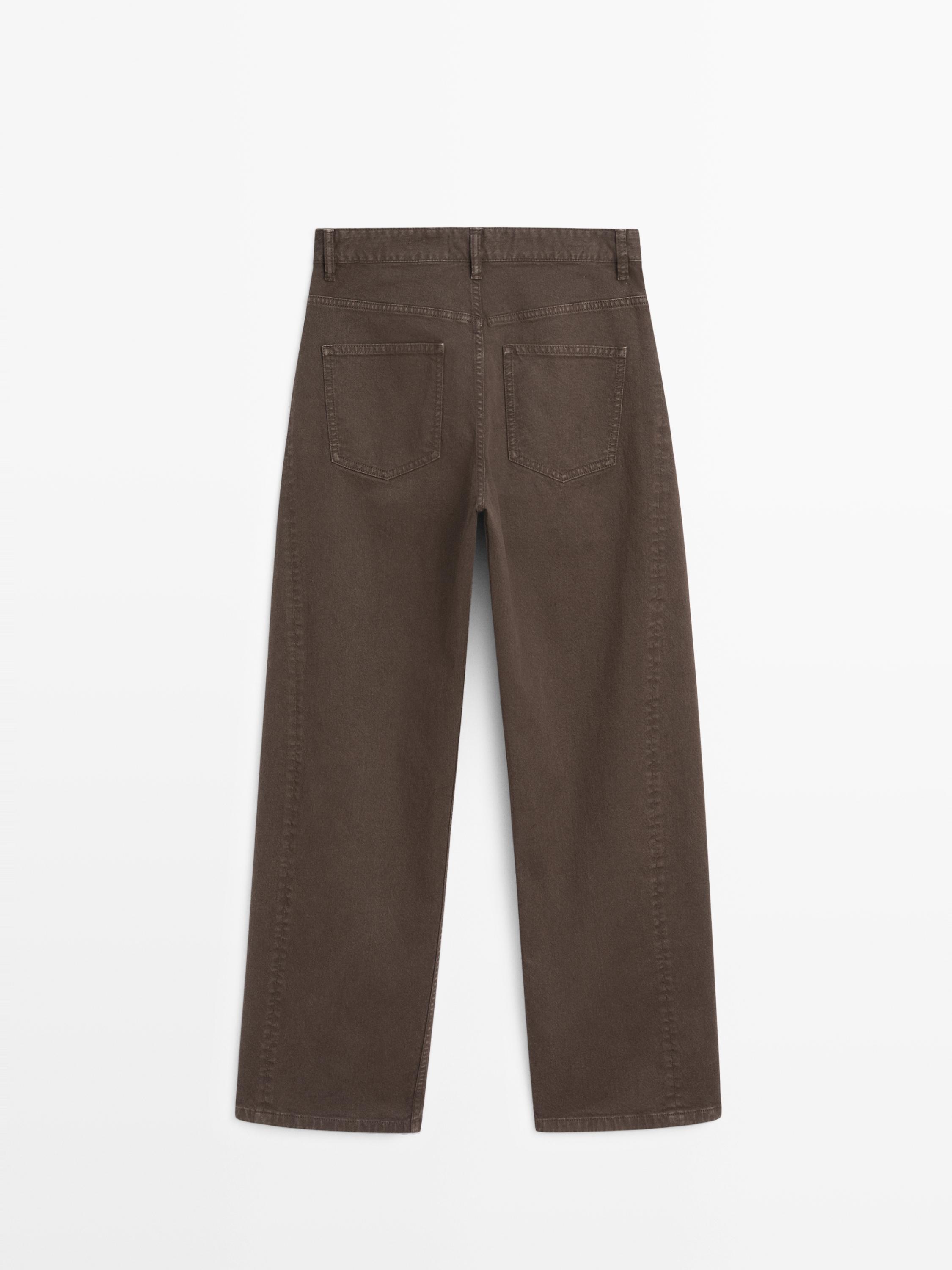 High-waist balloon fit jeans — Chocolate