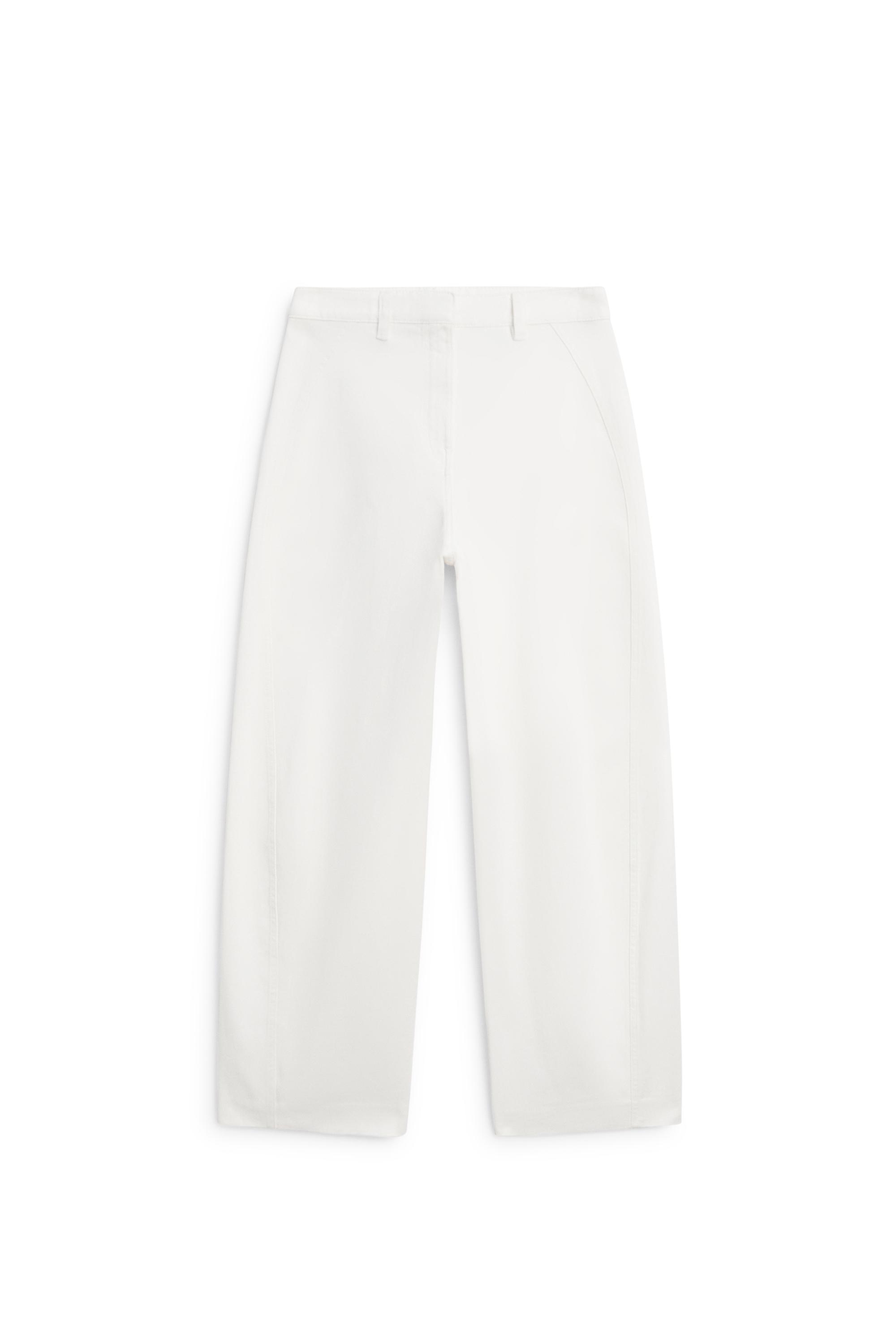 100% cotton barrel-fit pants — Off white