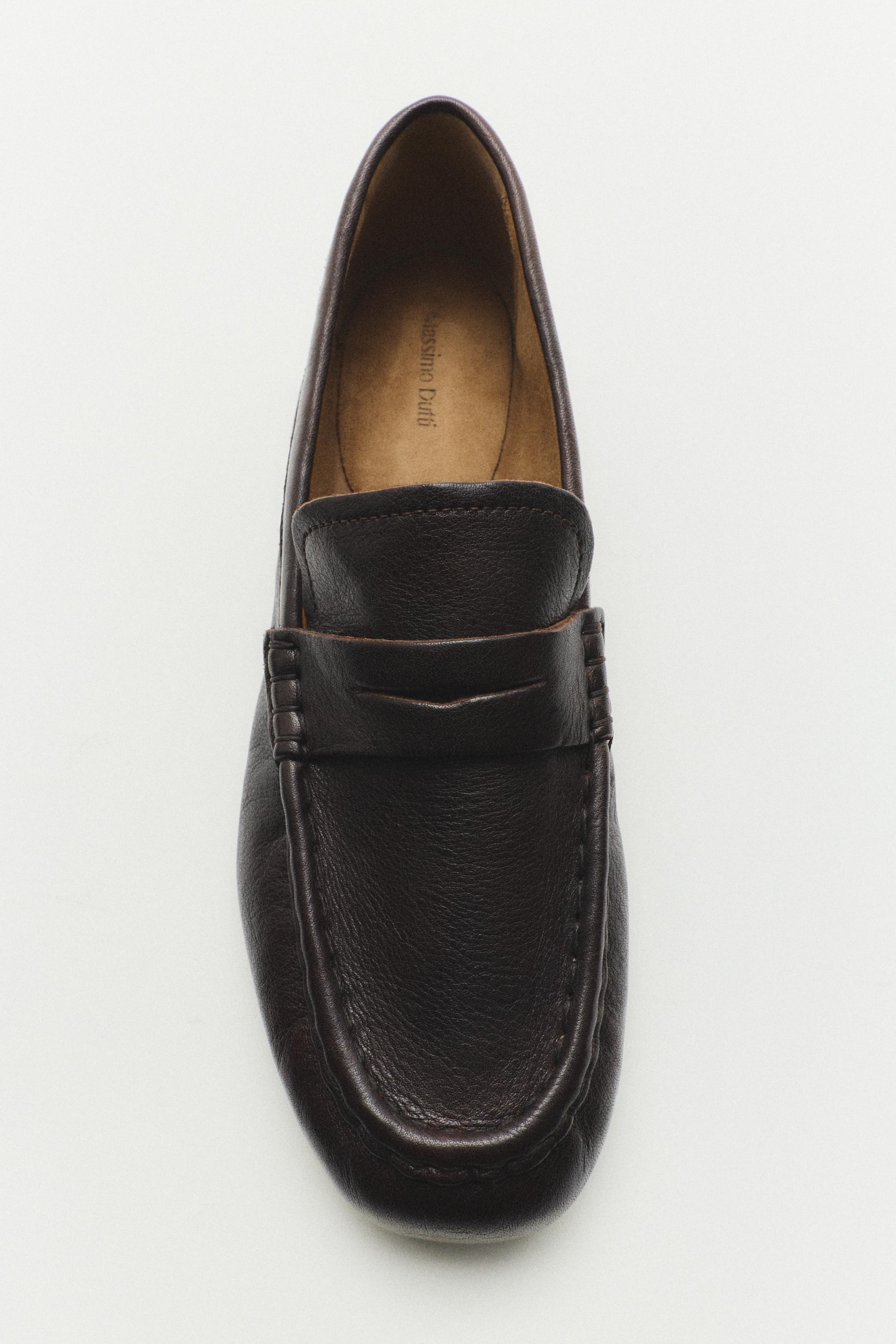Soft leather penny loafer — BROWN