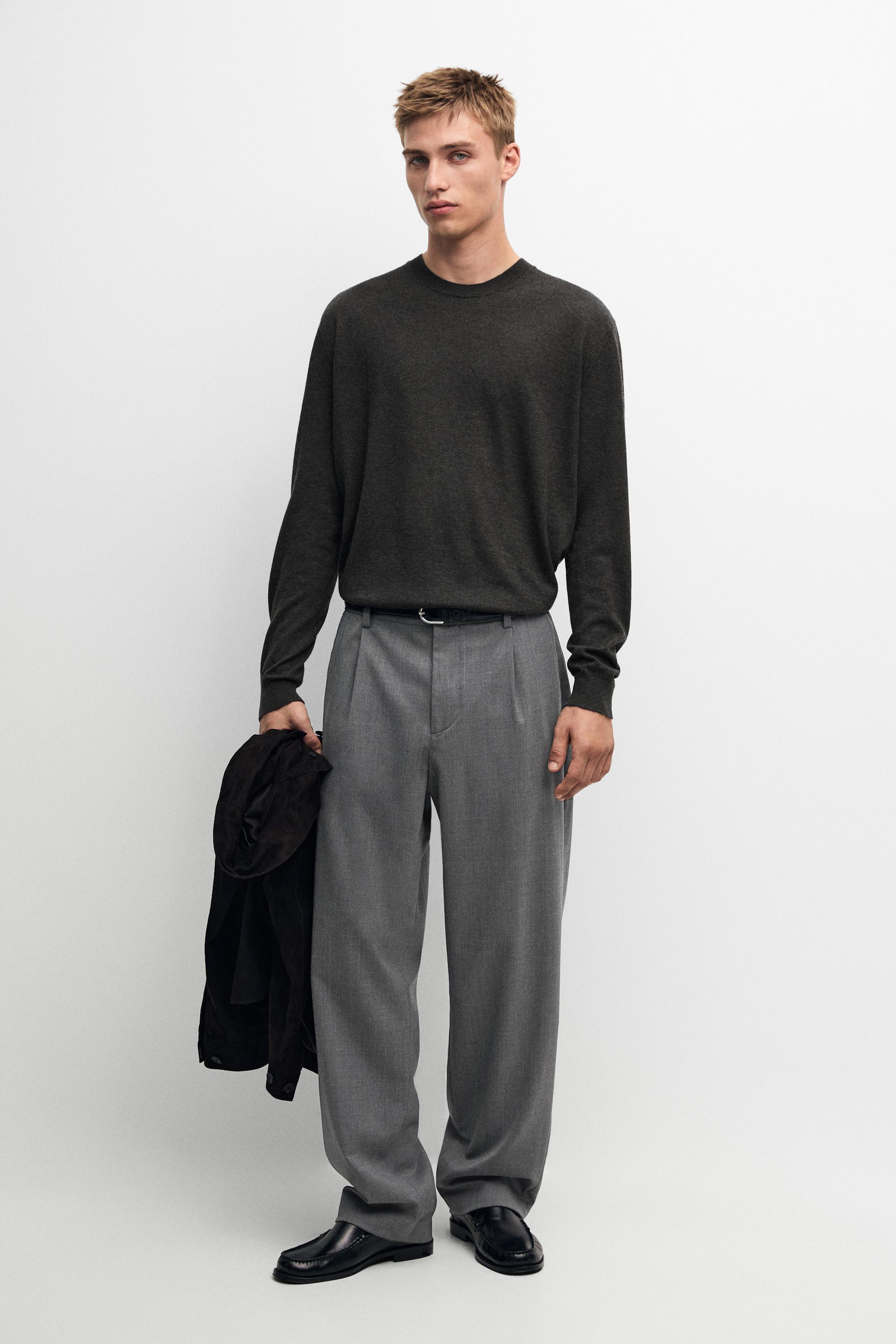 Wool blend cool wool darted pants — MEDIUM GREY