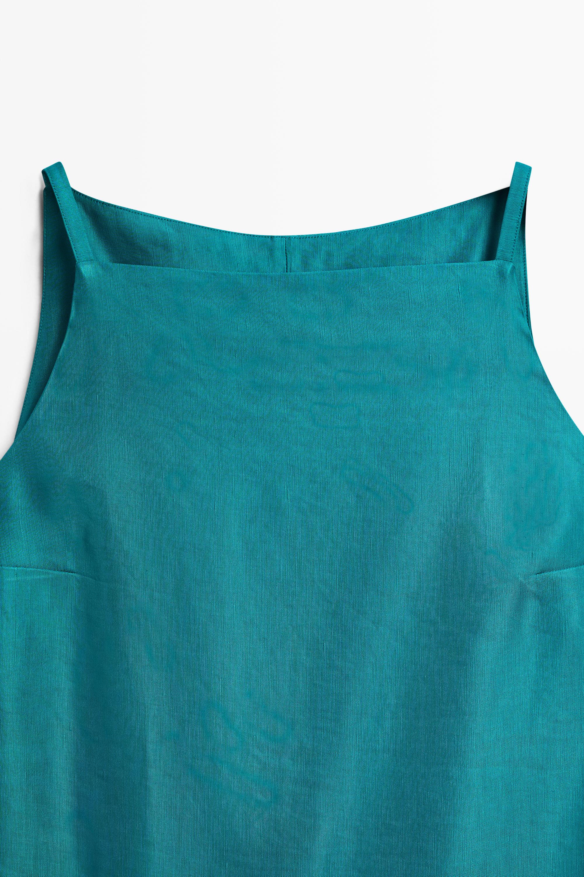 Robe courte en mélange de lin