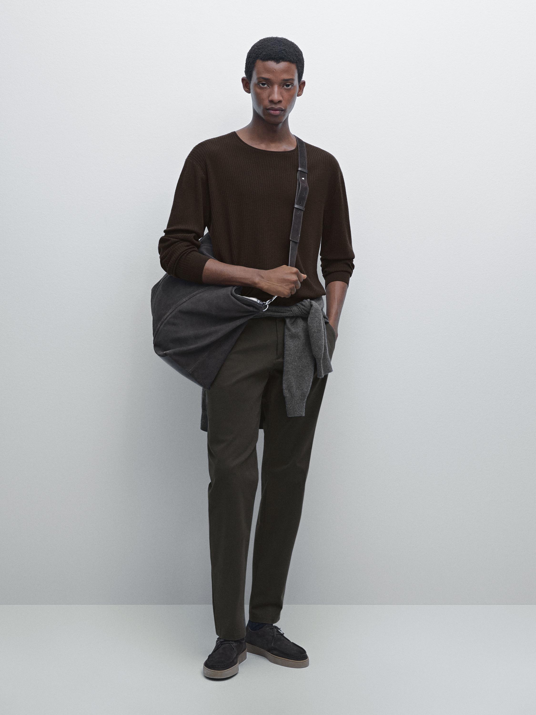 Pantalon slim en coton mélangé