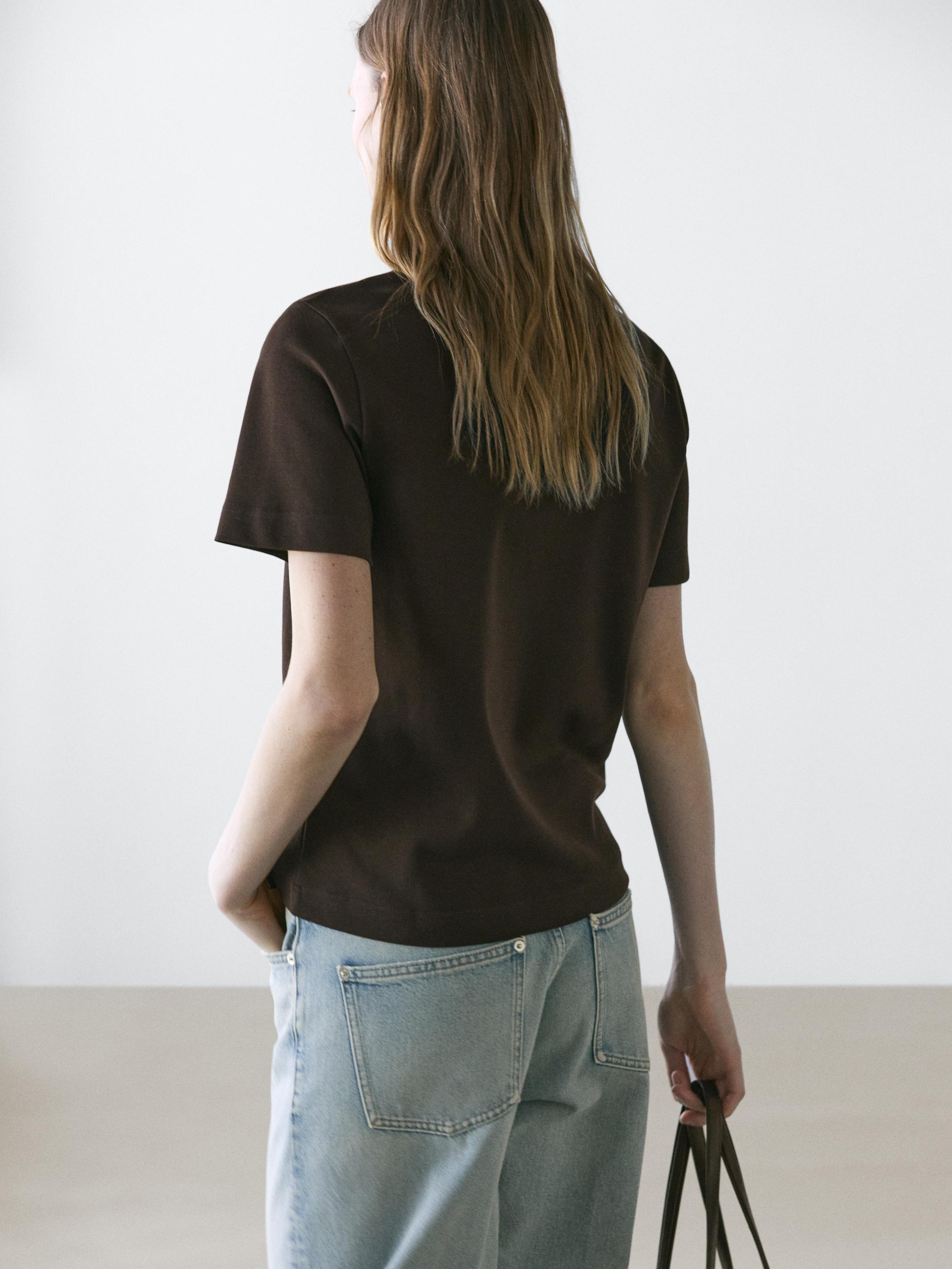 Short sleeve interlock T-shirt — BROWN