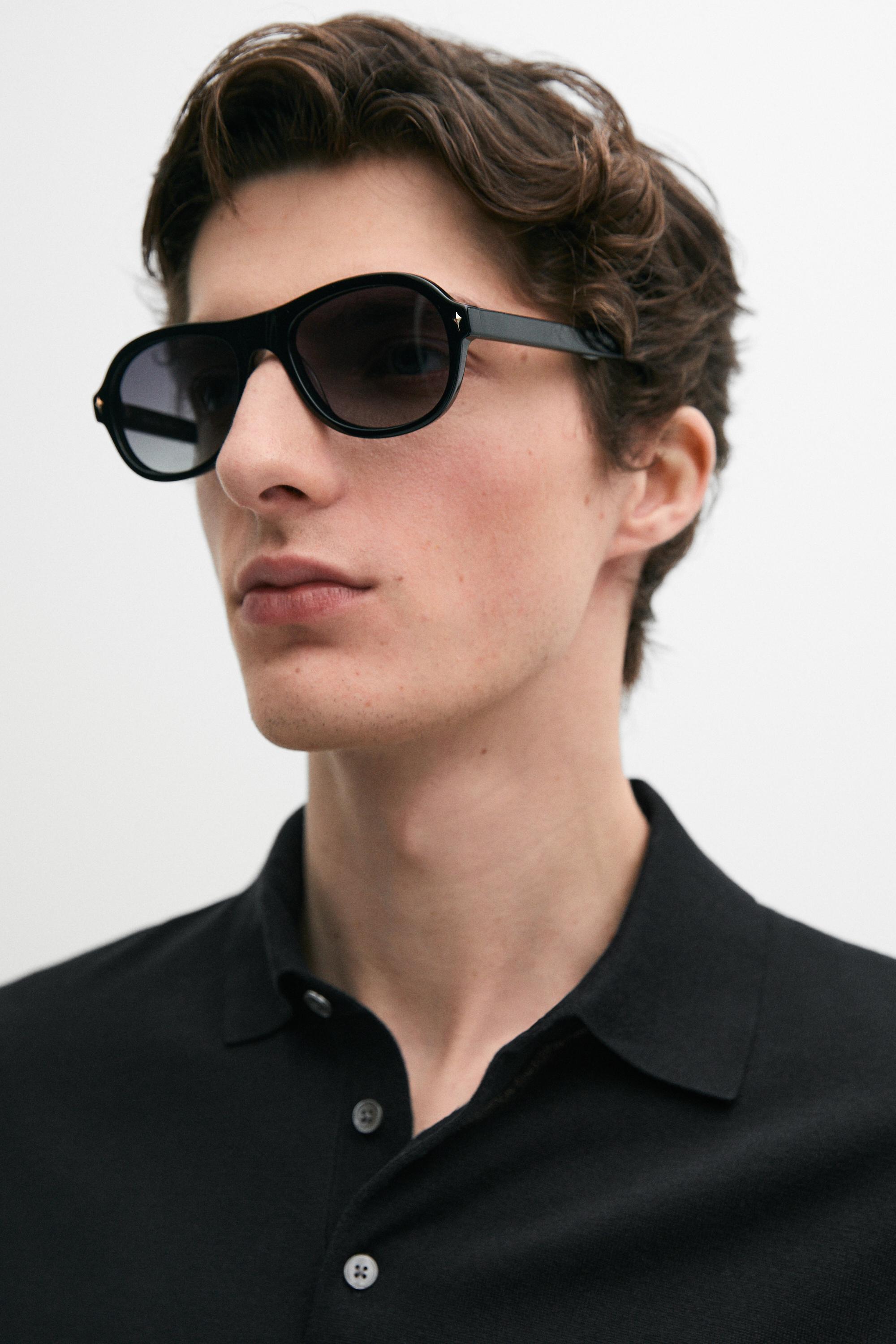 100% cotton knit polo shirt — BLACK