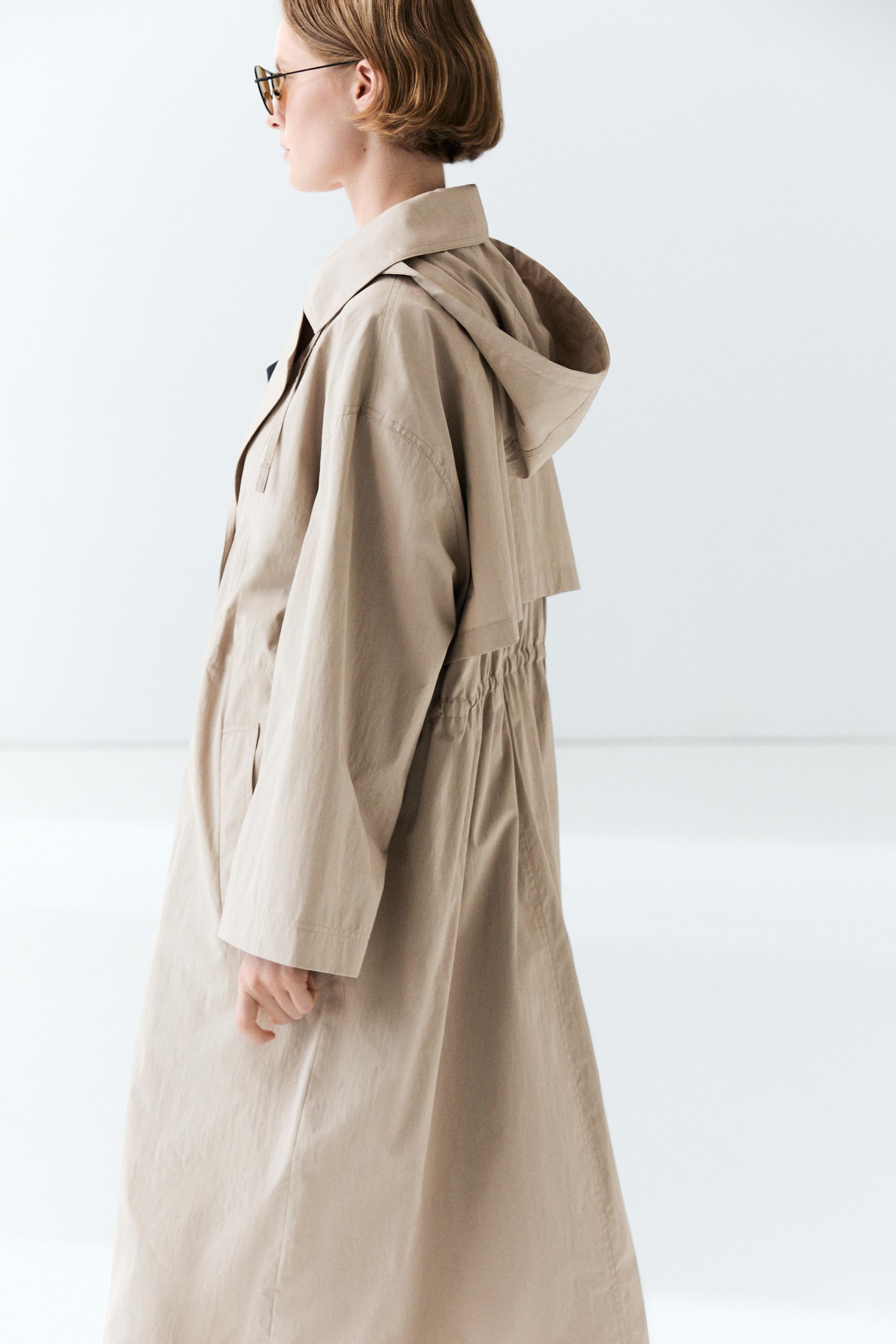 Cotton blend technical trench coat — Pearl grey