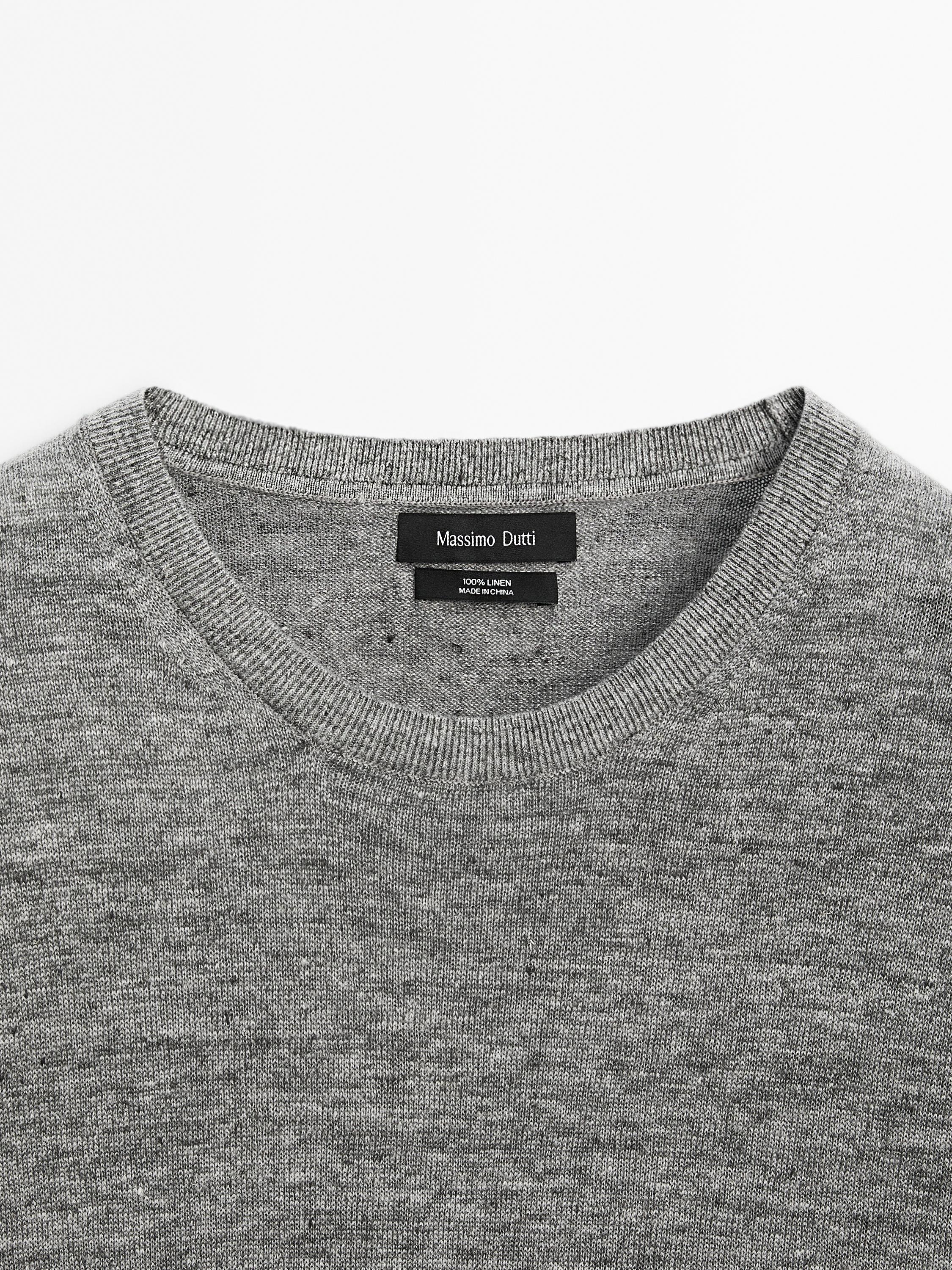 100% linen short sleeve knit T-shirt