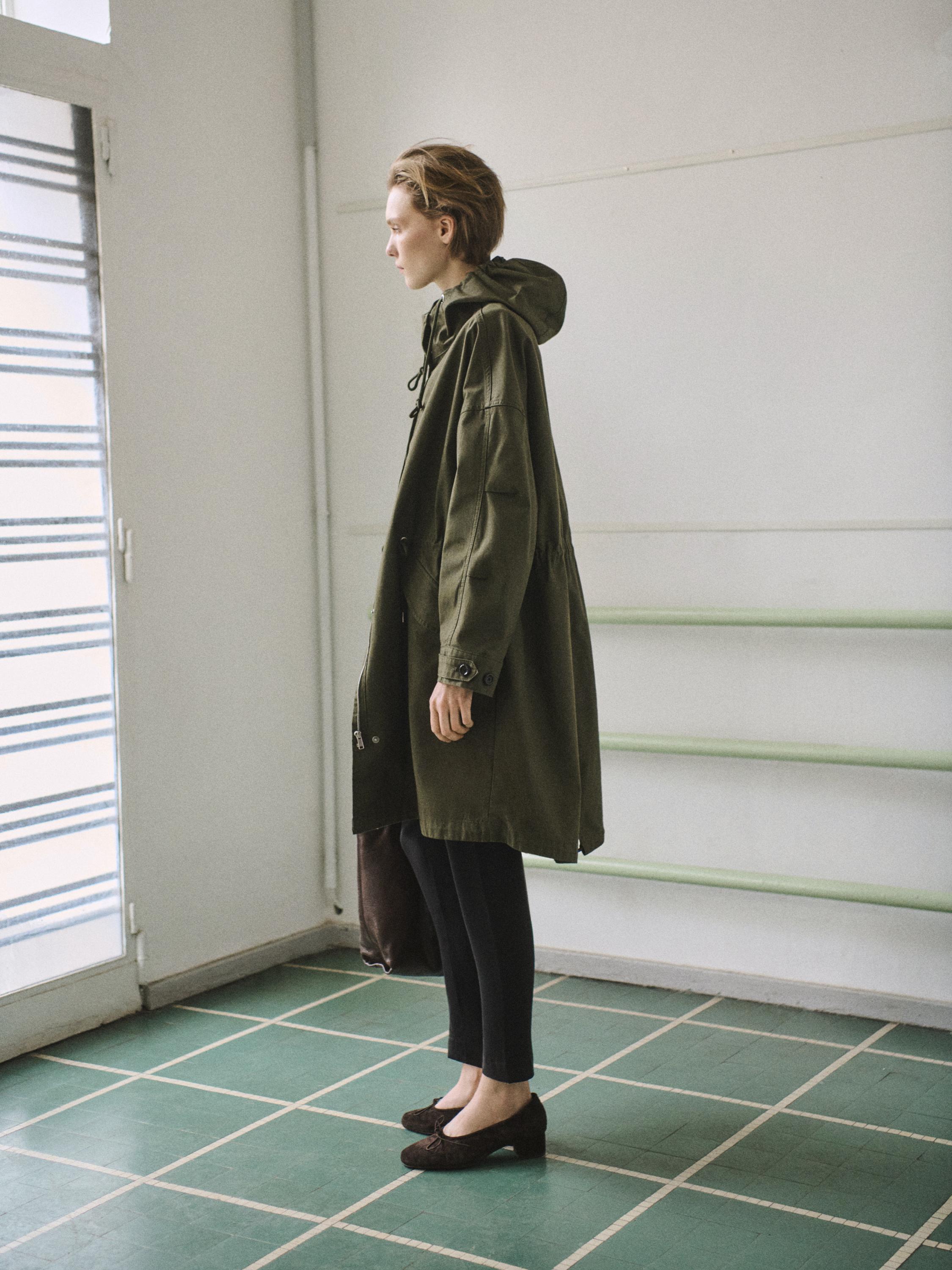 Long cotton parka — GREEN