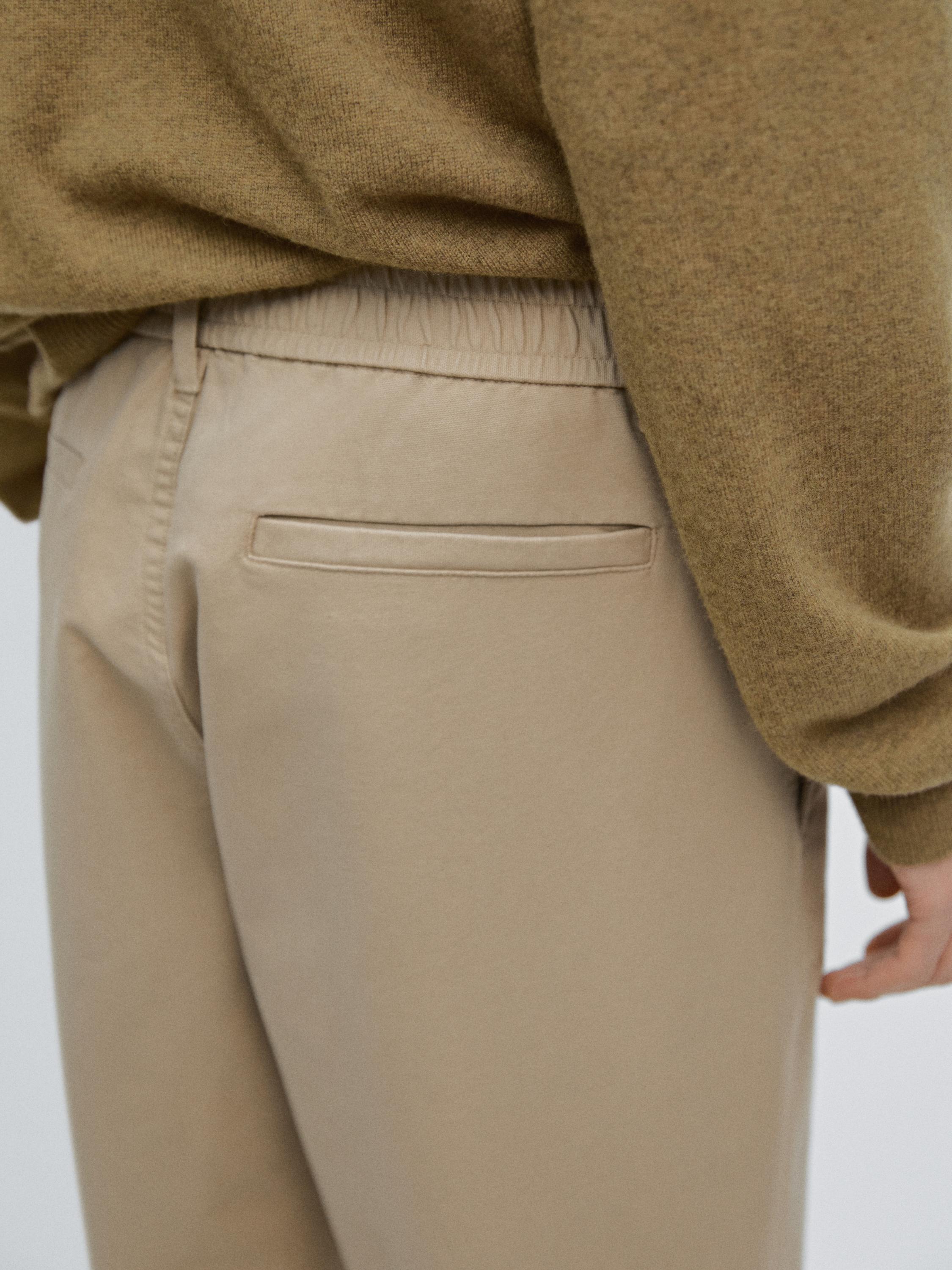 Cotton blend jogger fit trousers — OCHRE