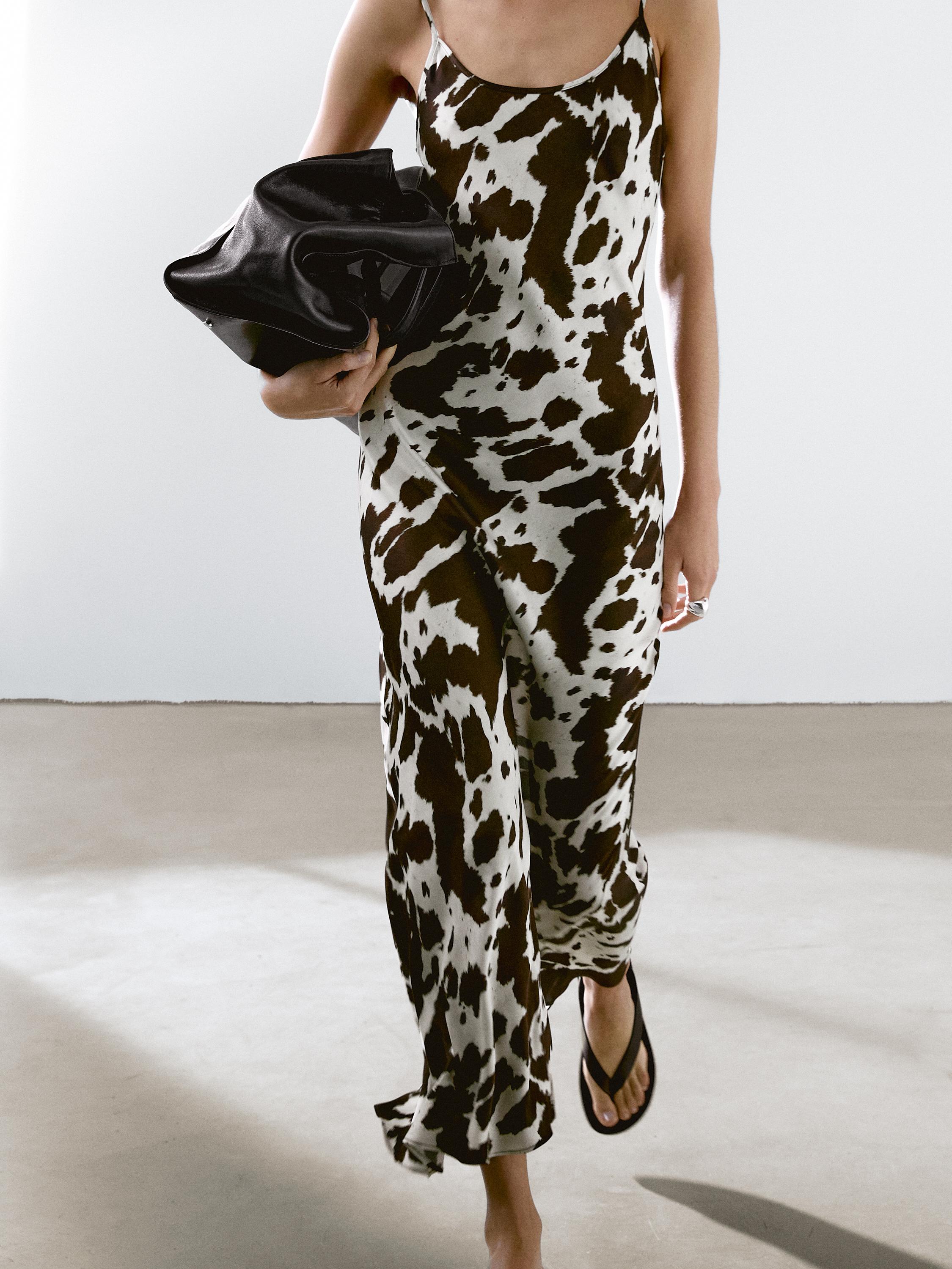 Animal print camisole midi dress