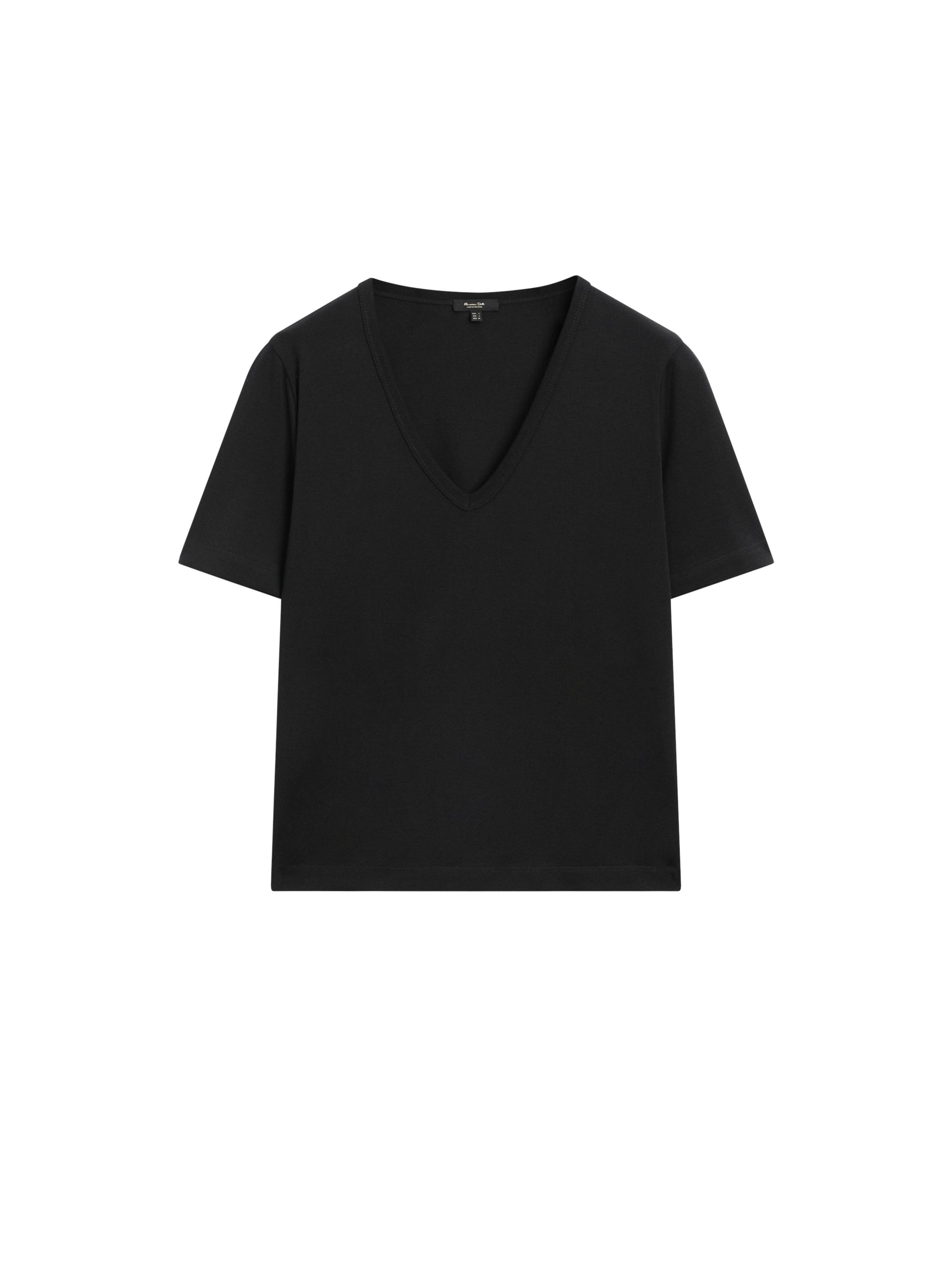 ★Massimo Dutti★ Short-sleeve silky cotton T-shirt Women's Short Sleeve T-Shirts - Massimo Dutti - US