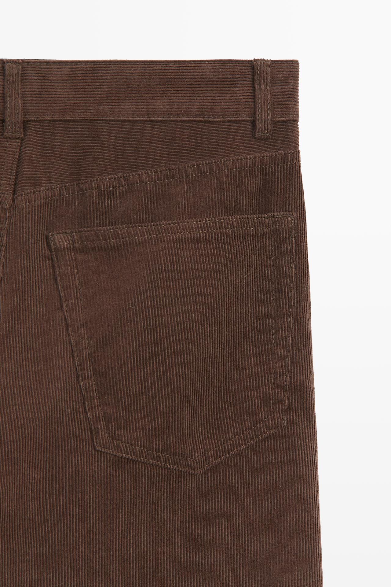 Micro-corduroy flare-fit pants — Chocolate
