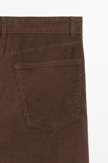 Micro-corduroy flare-fit pants — Chocolate 9