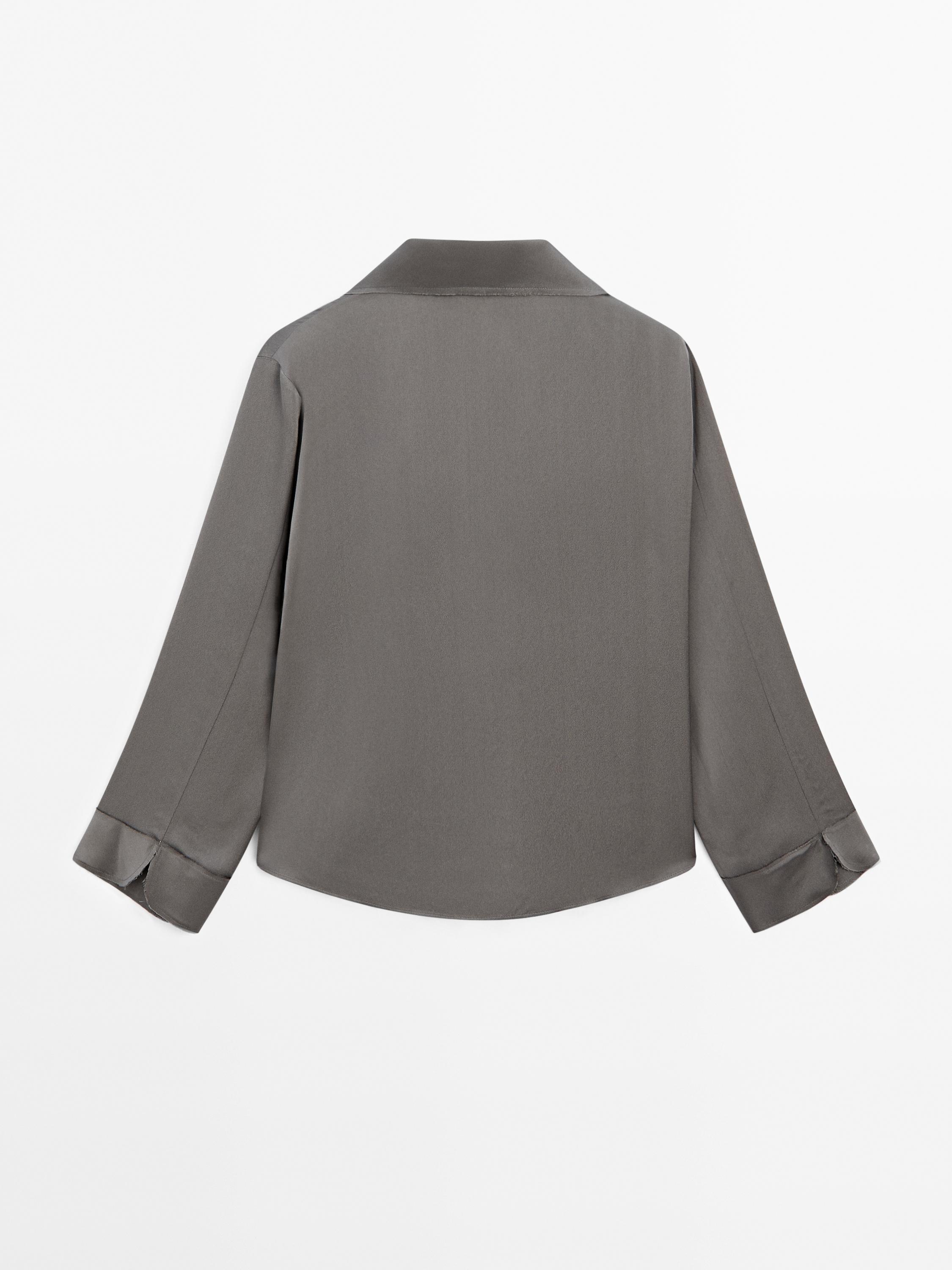 Flowing satin shirt with cuff detail