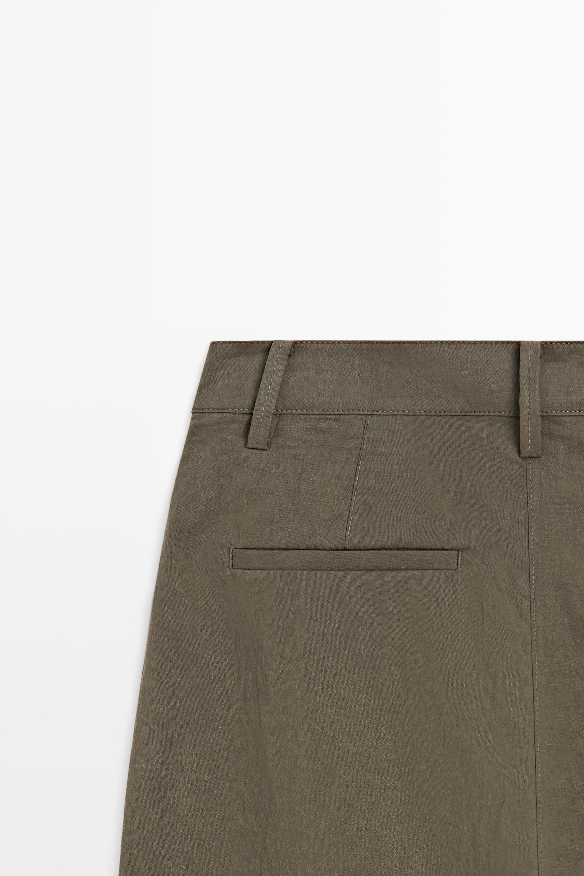 Technical wide-leg pleated pants — MOLE BROWN