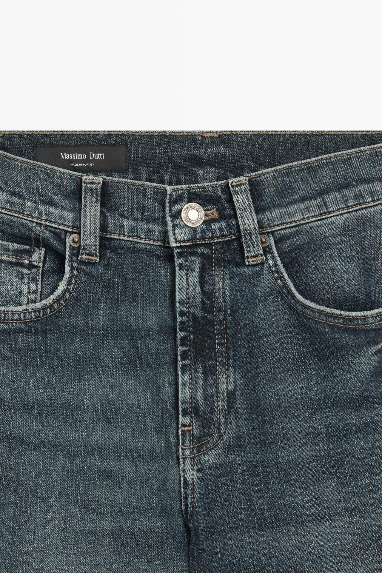 High-waist skinny flare jeans — Dark blue