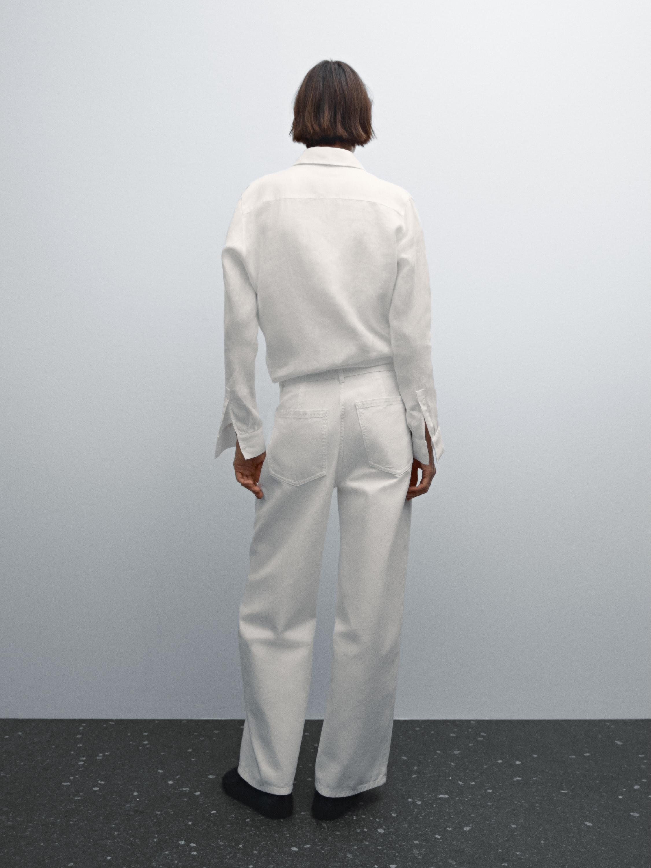 Denim trousers with seam details