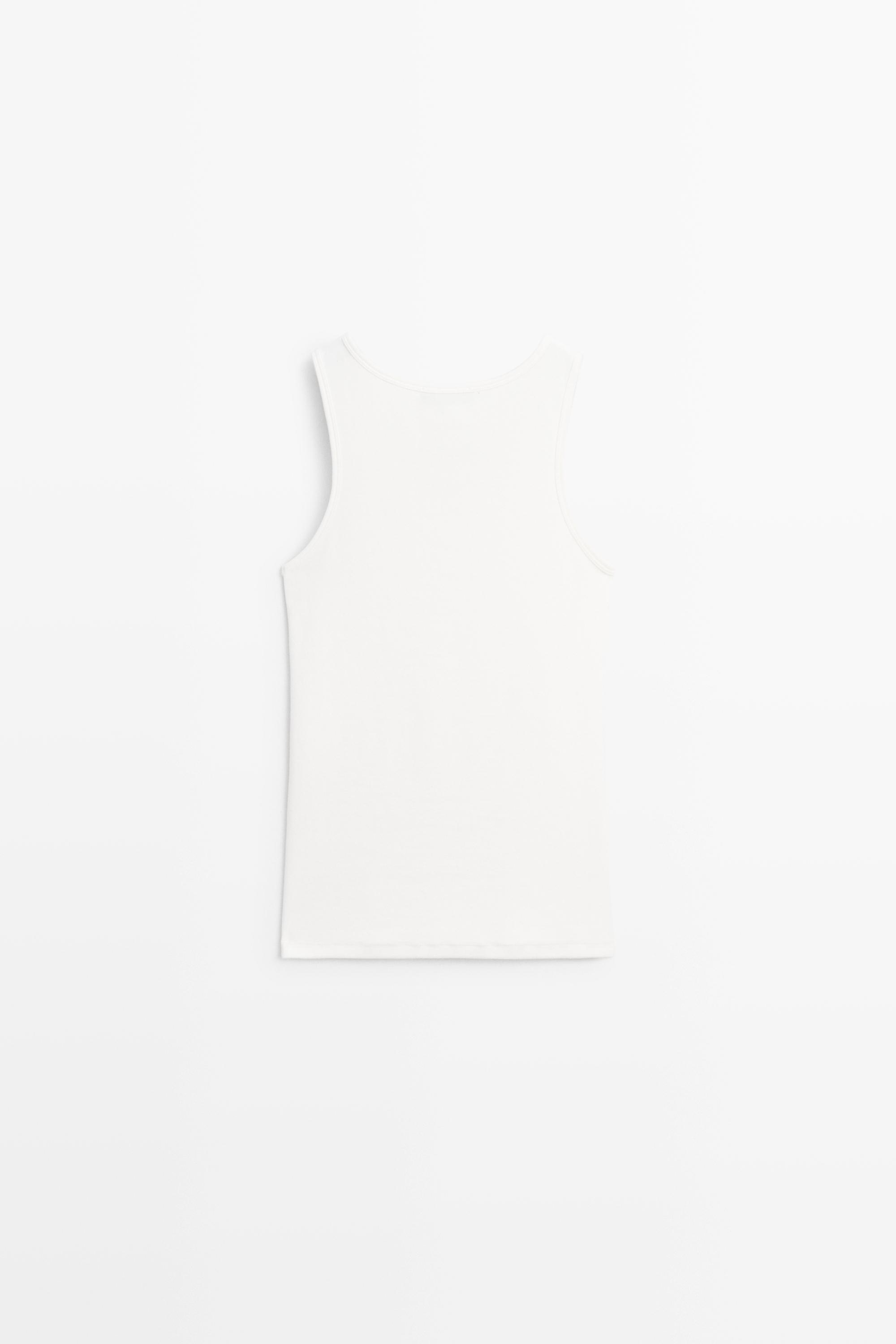 Cotton blend crew neck T-shirt — WHITE