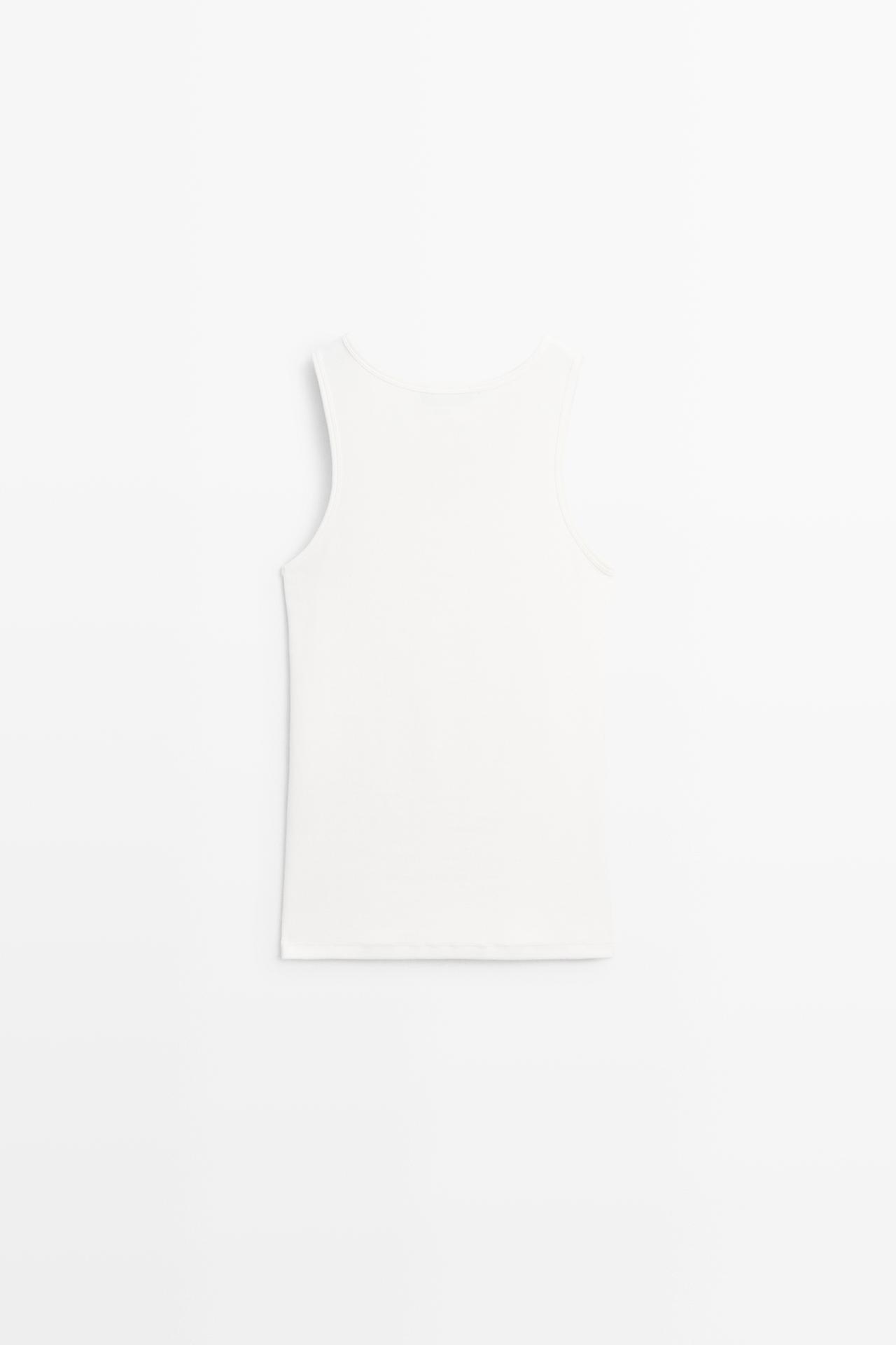 Cotton blend crew neck T-shirt — WHITE