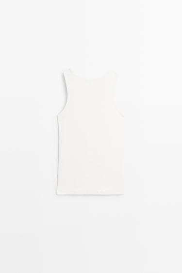 Cotton blend crew neck T-shirt — WHITE 6