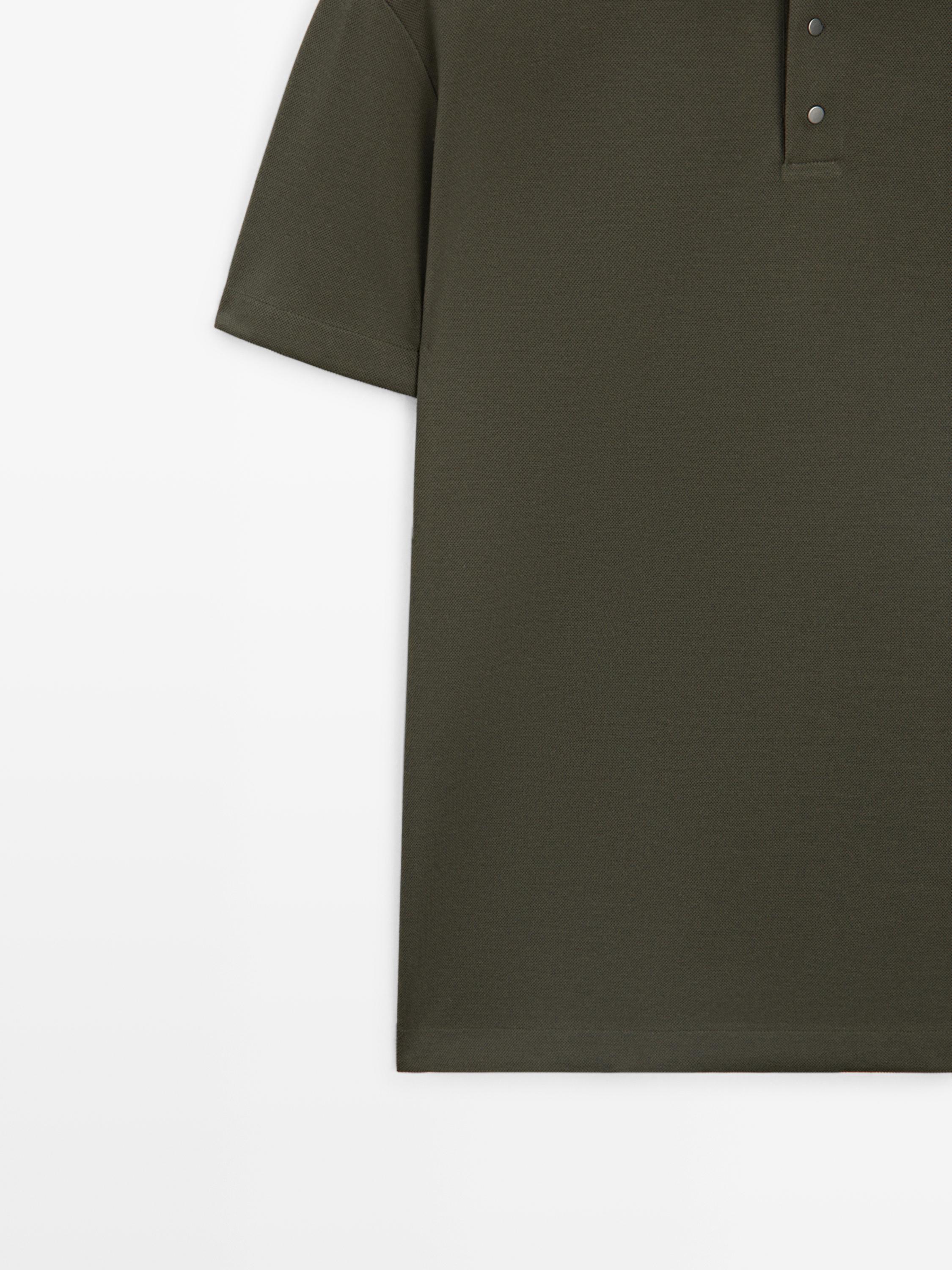 100% cotton short sleeve polo shirt — KHAKI