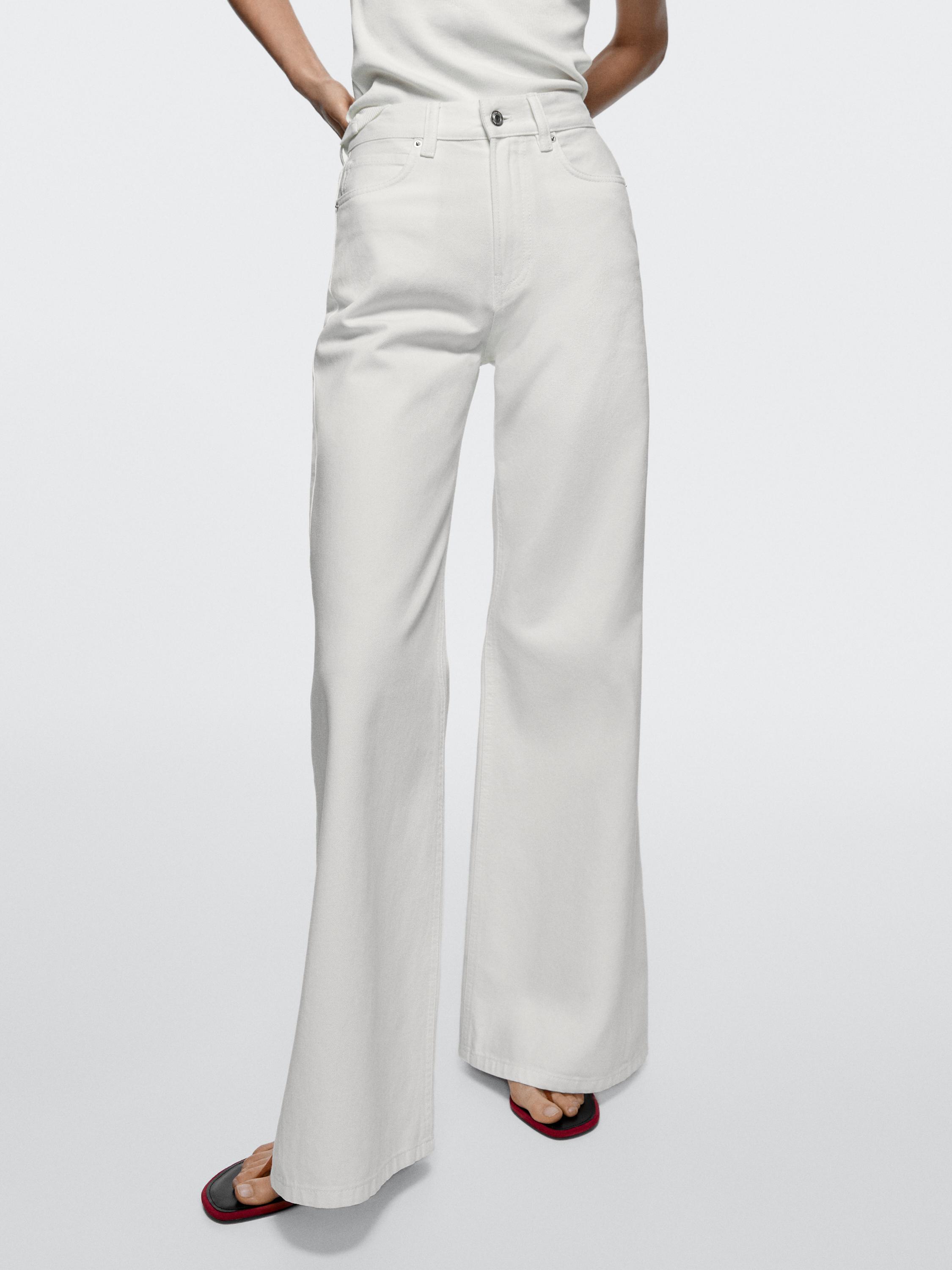 High-waist flare fit jeans — Off white