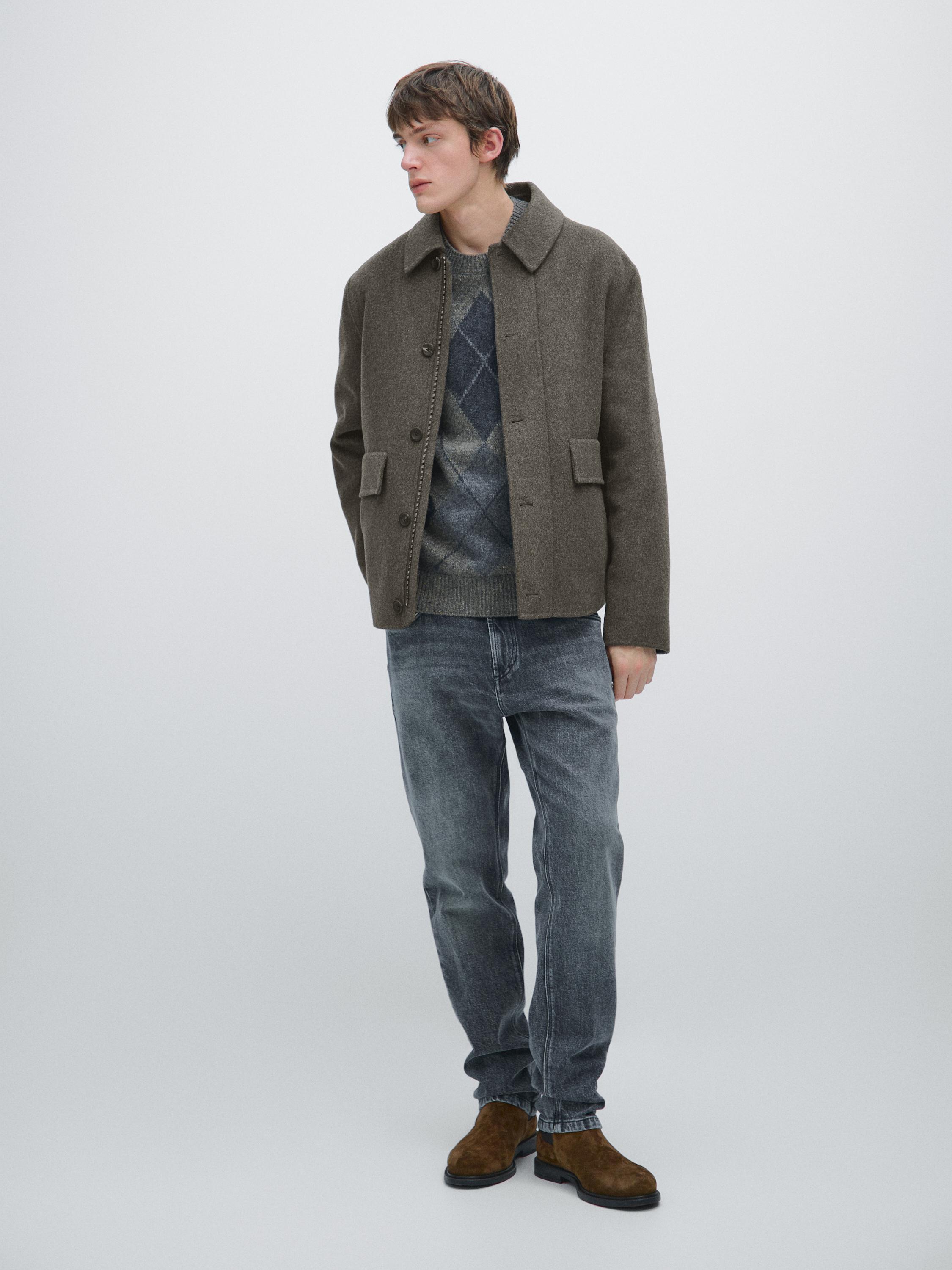 Short wool blend coat