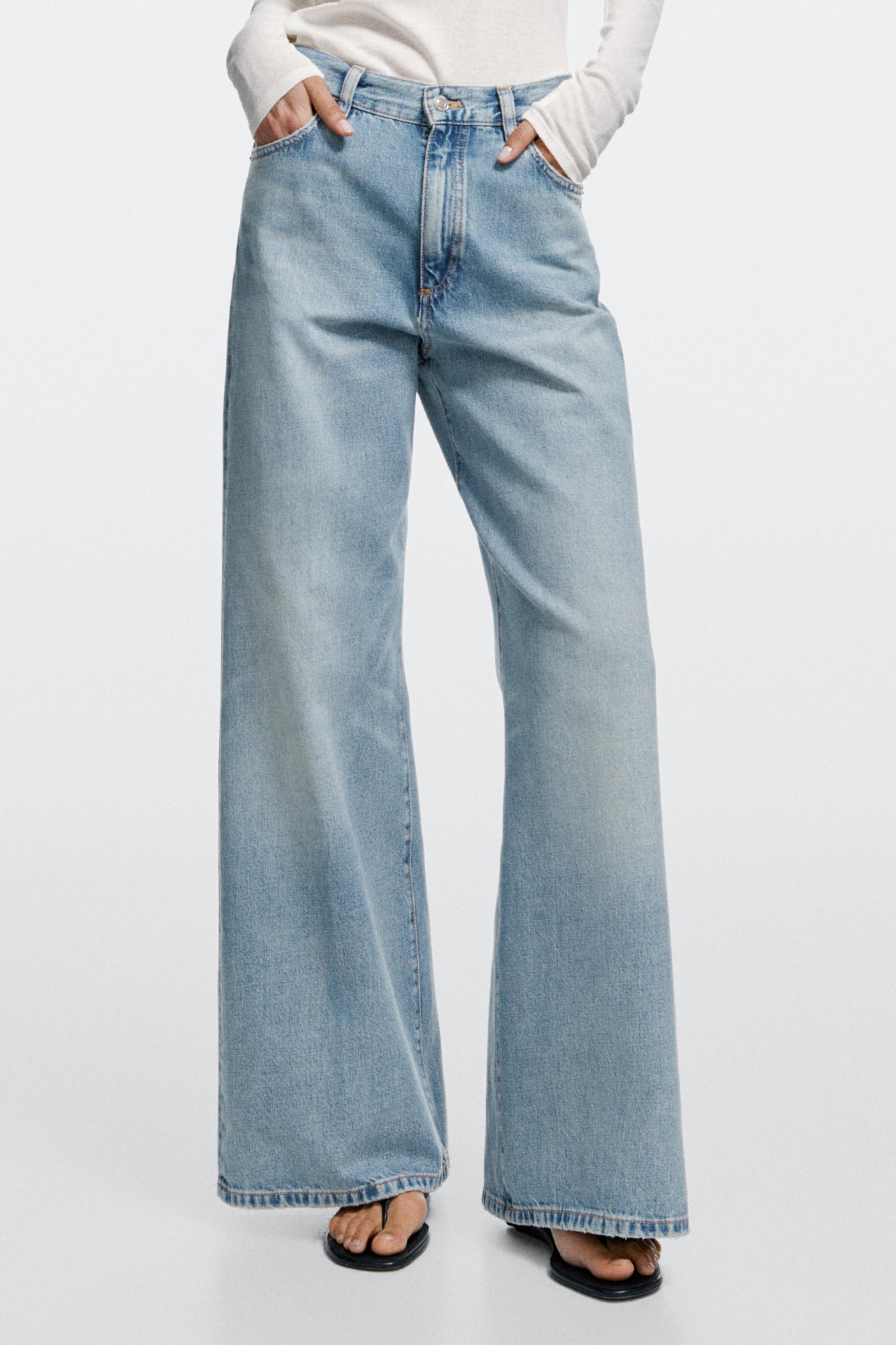 High-waist palazzo jeans — Light Blue