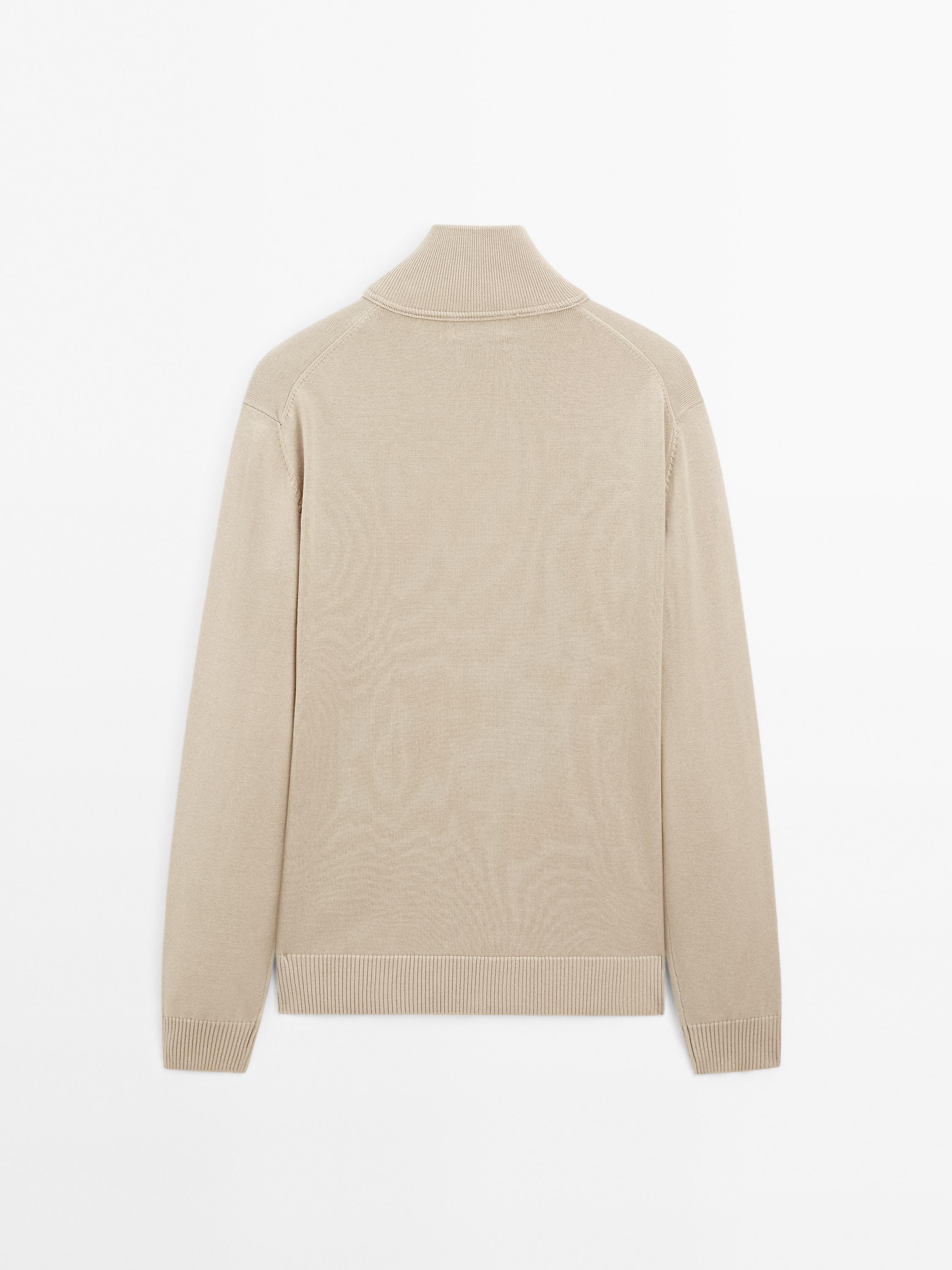 100% cotton zip cardigan