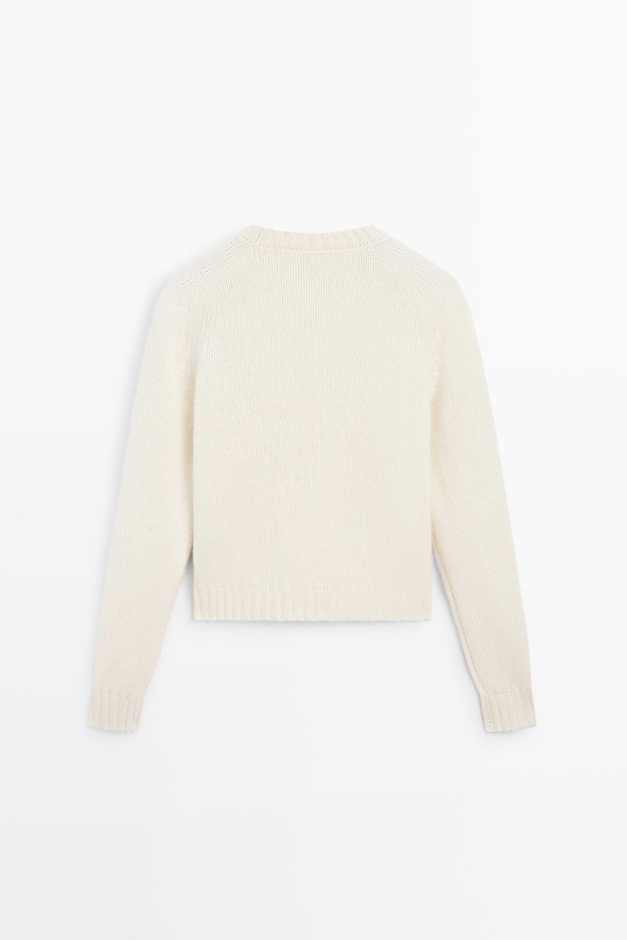 100% cashmere knit sweater — Vanilla
