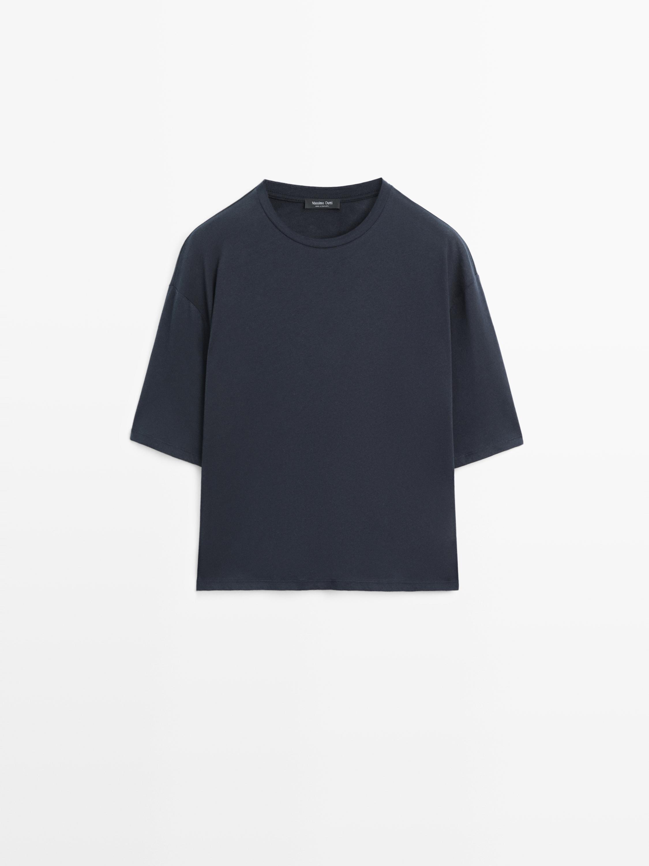 Oversize kısa kollu pamuklu t-shirt