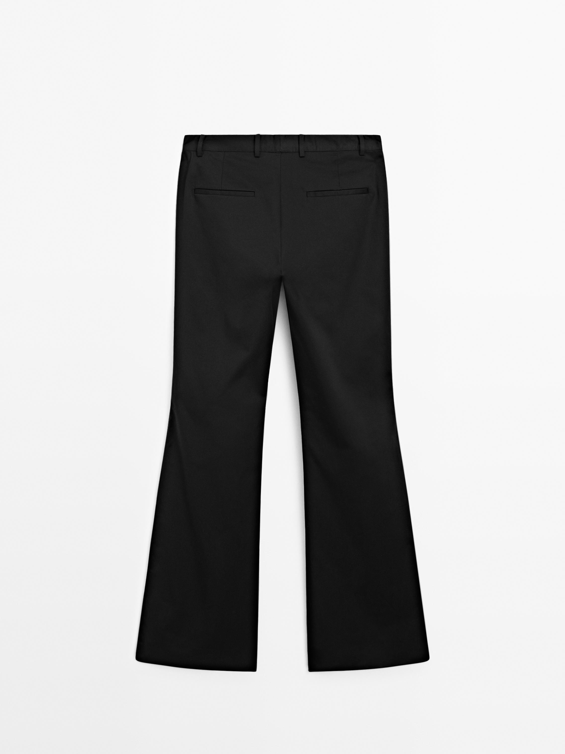 Satin flared fit trousers