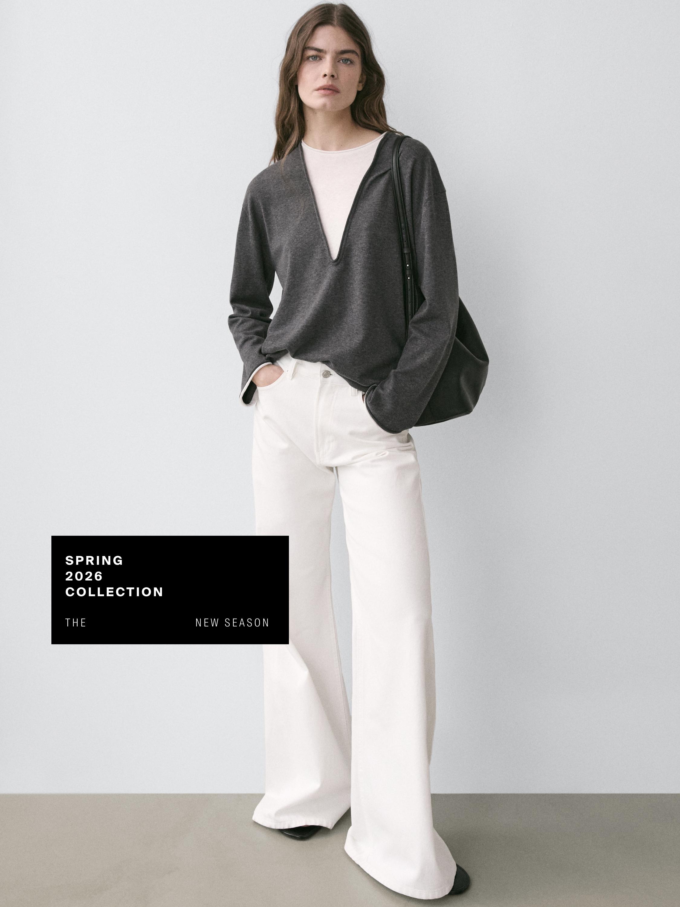 High-waist flare fit jeans — Off white