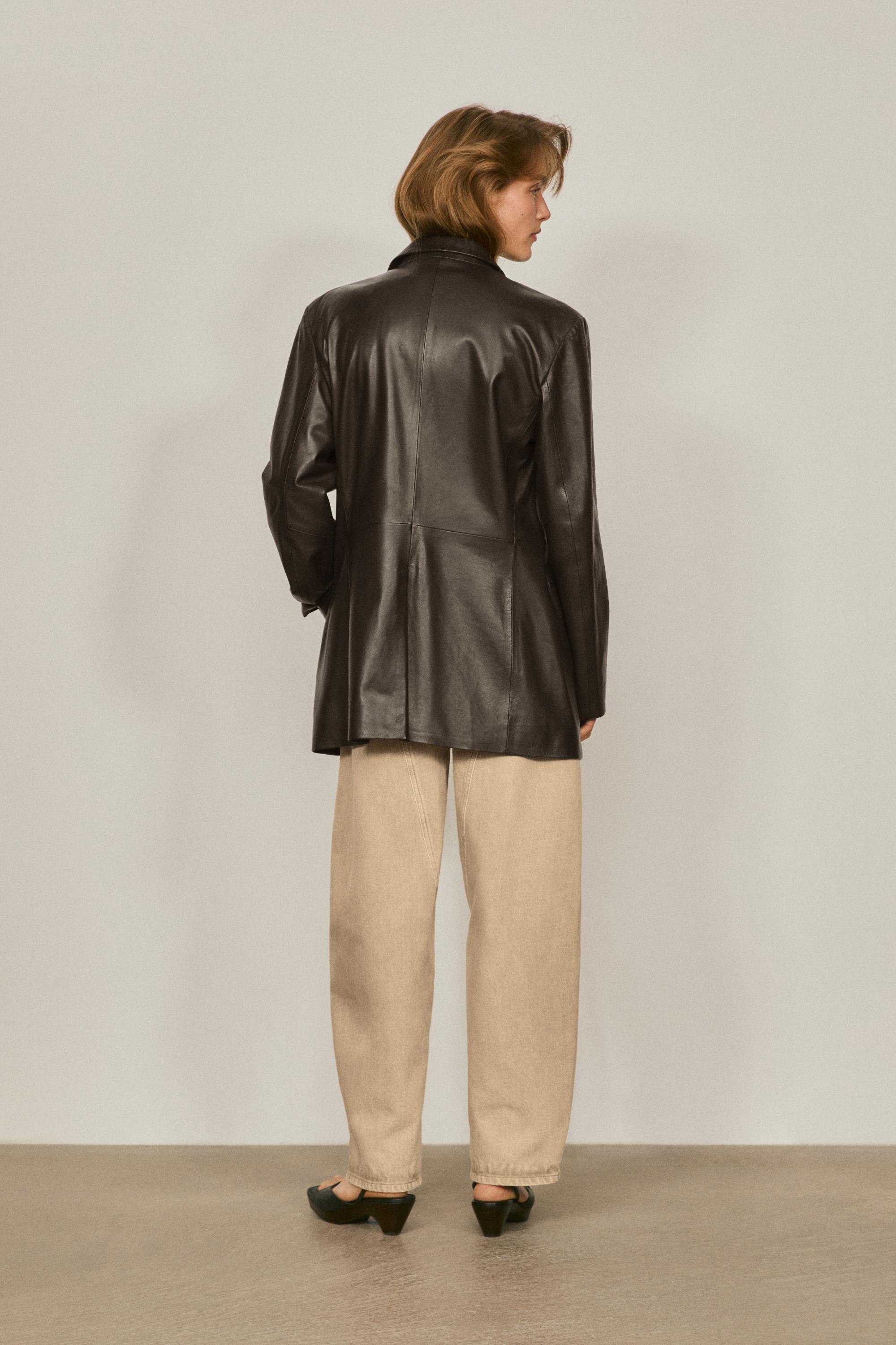 100% nappa leather blazer with pocket details - LIMITED EDITION — BROWN