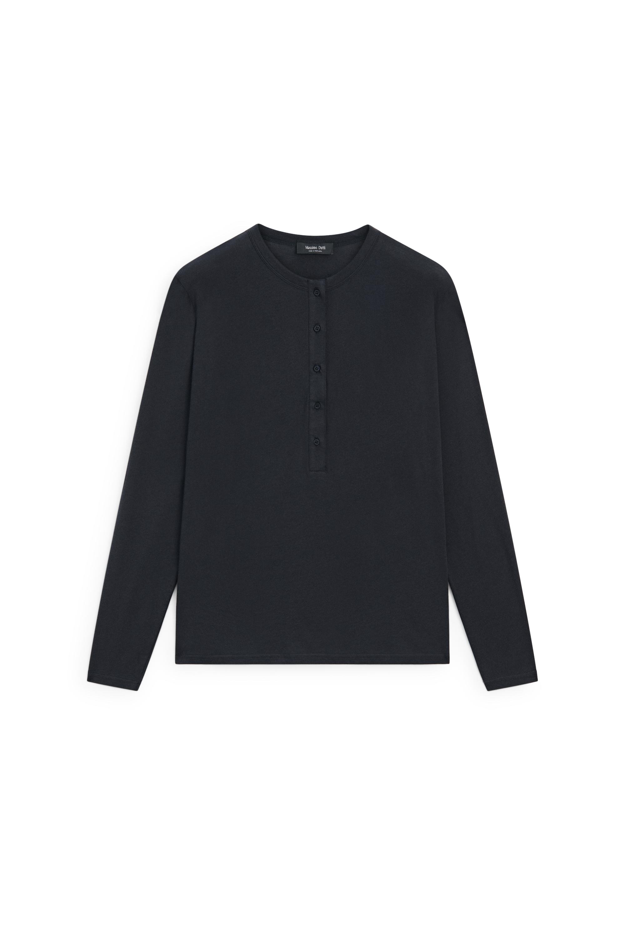 100% cotton long sleeve T-shirt — BLUE
