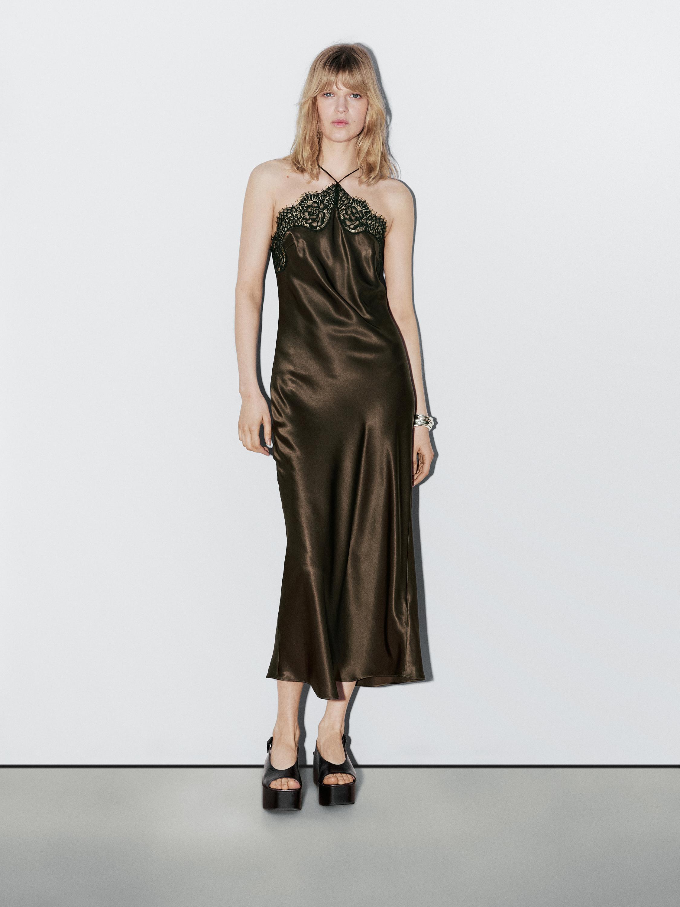 massimo dutti satin dress Women's Dresses - Massimo Dutti