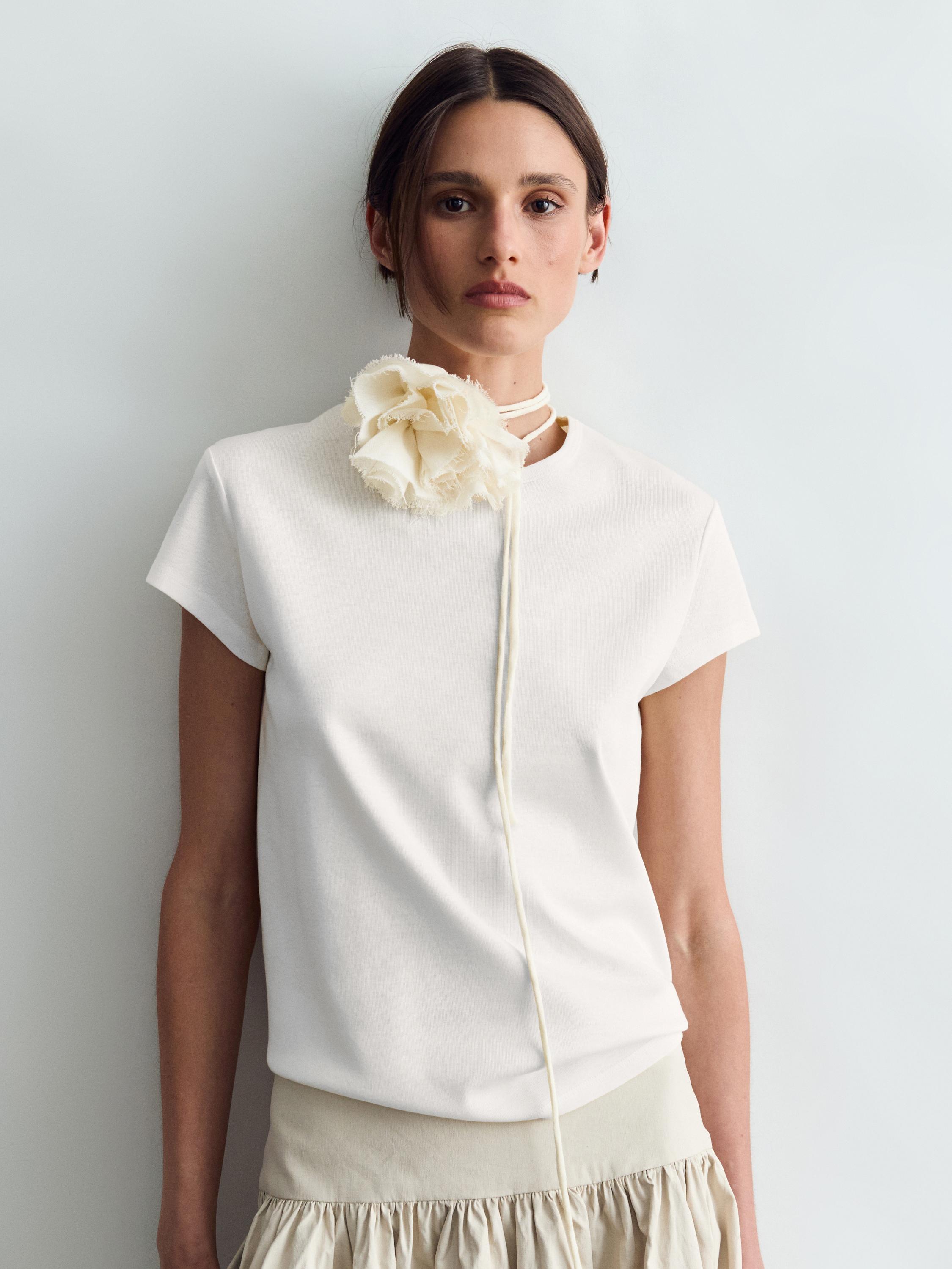 100% mercerised cotton short sleeve T-shirt — WHITE