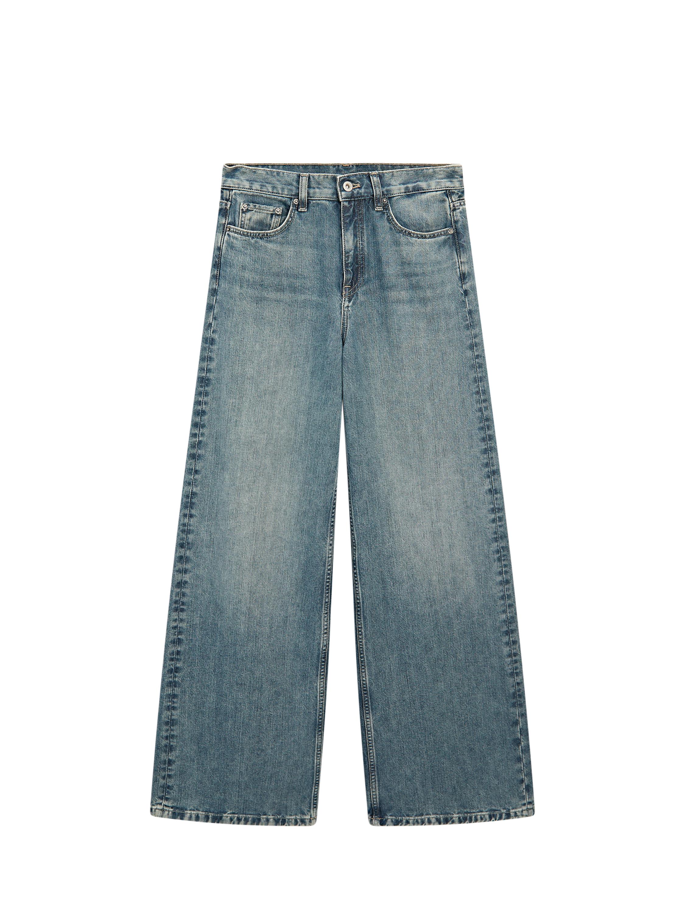 【Massimo Dutti】Wide leg denim trousers Women's Wide Leg Jeans - Massimo Dutti - US