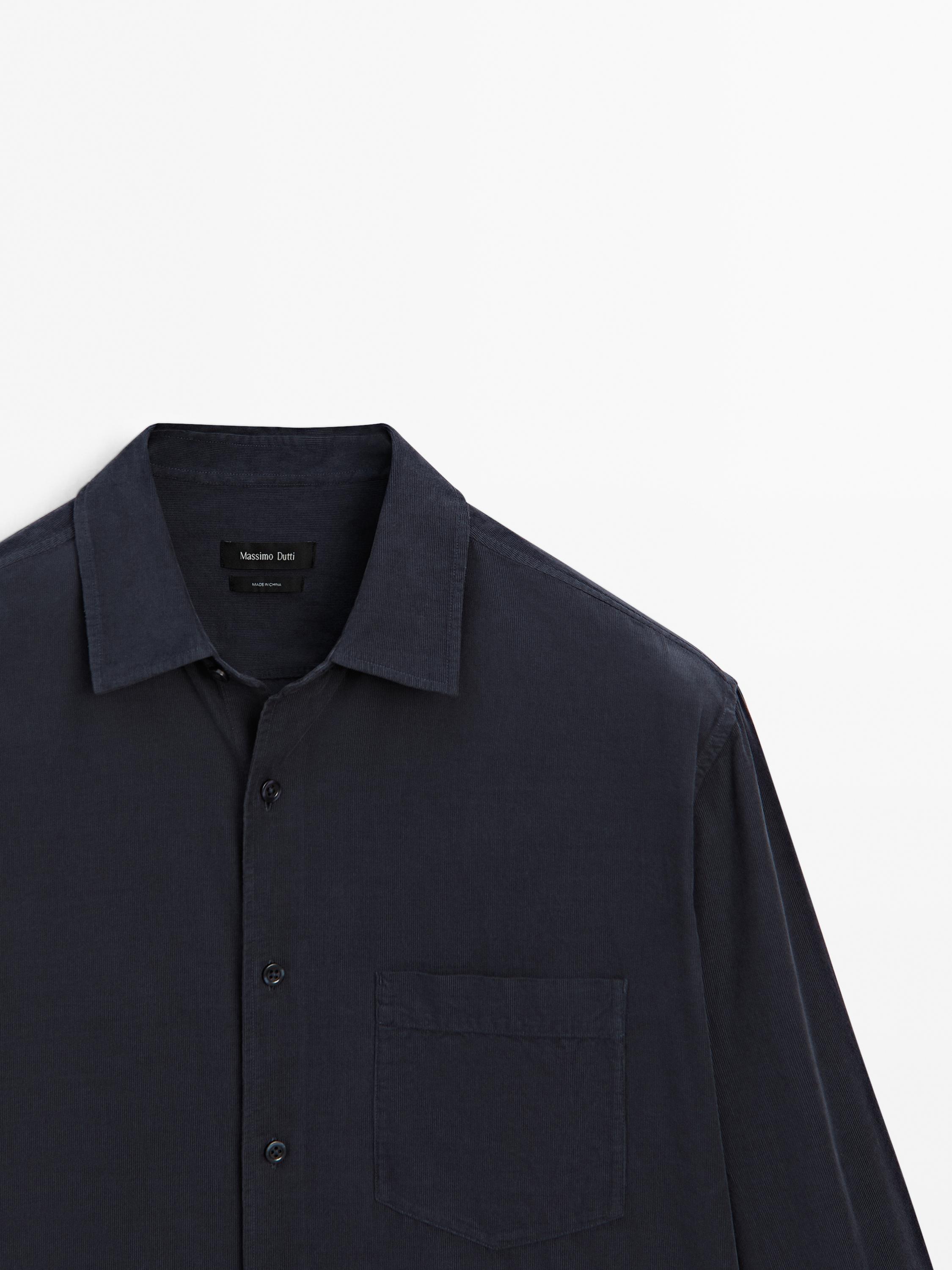 Regular fit needlecord shirt
