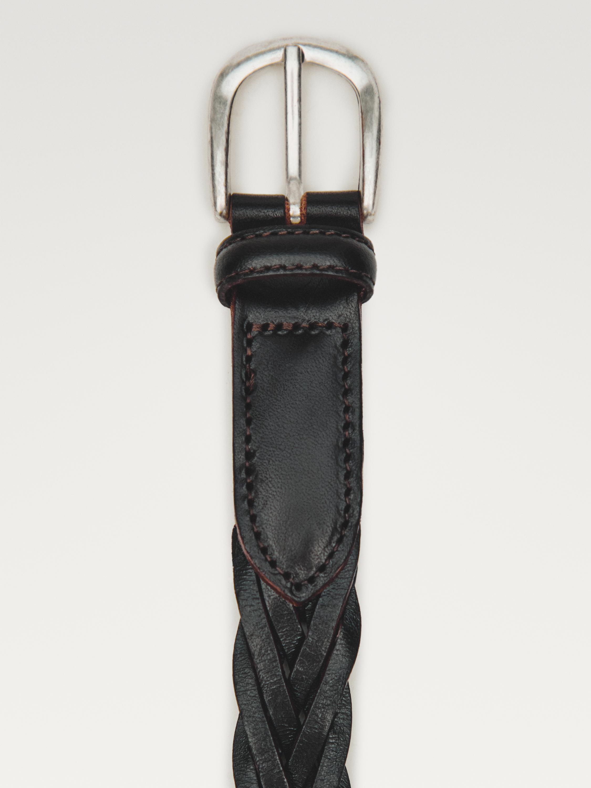 Braided leather belt