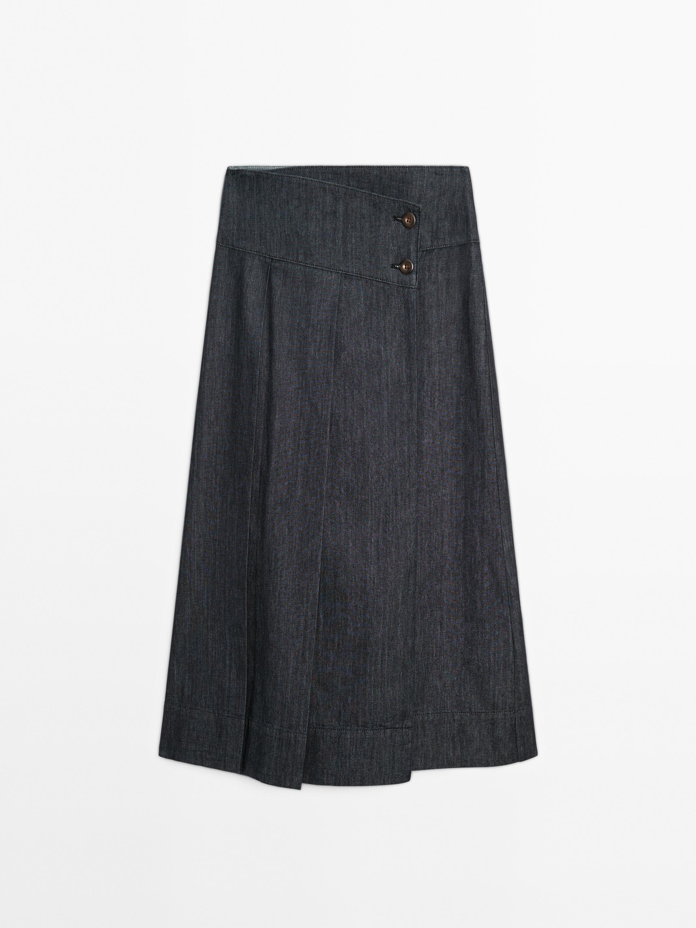 Jupe midi denim coton